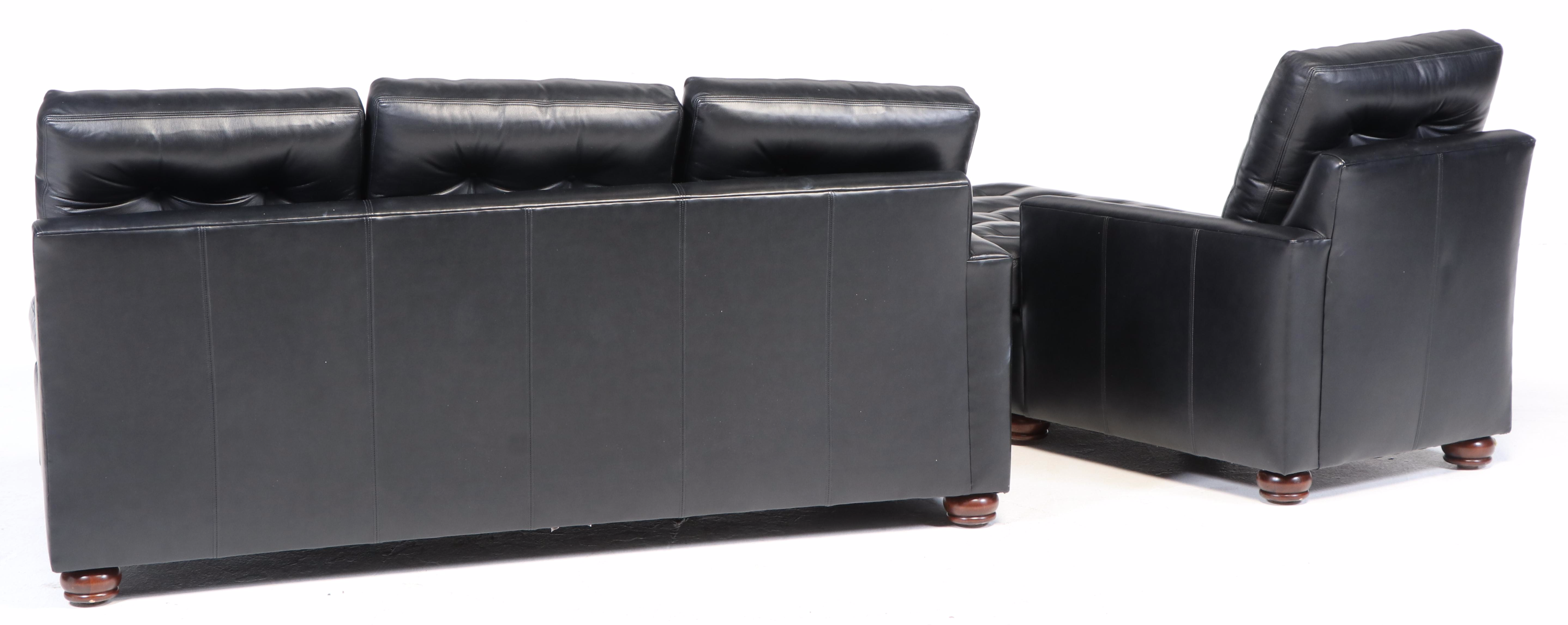 Hancock & Moore Tufted Leather Sectional Sofa