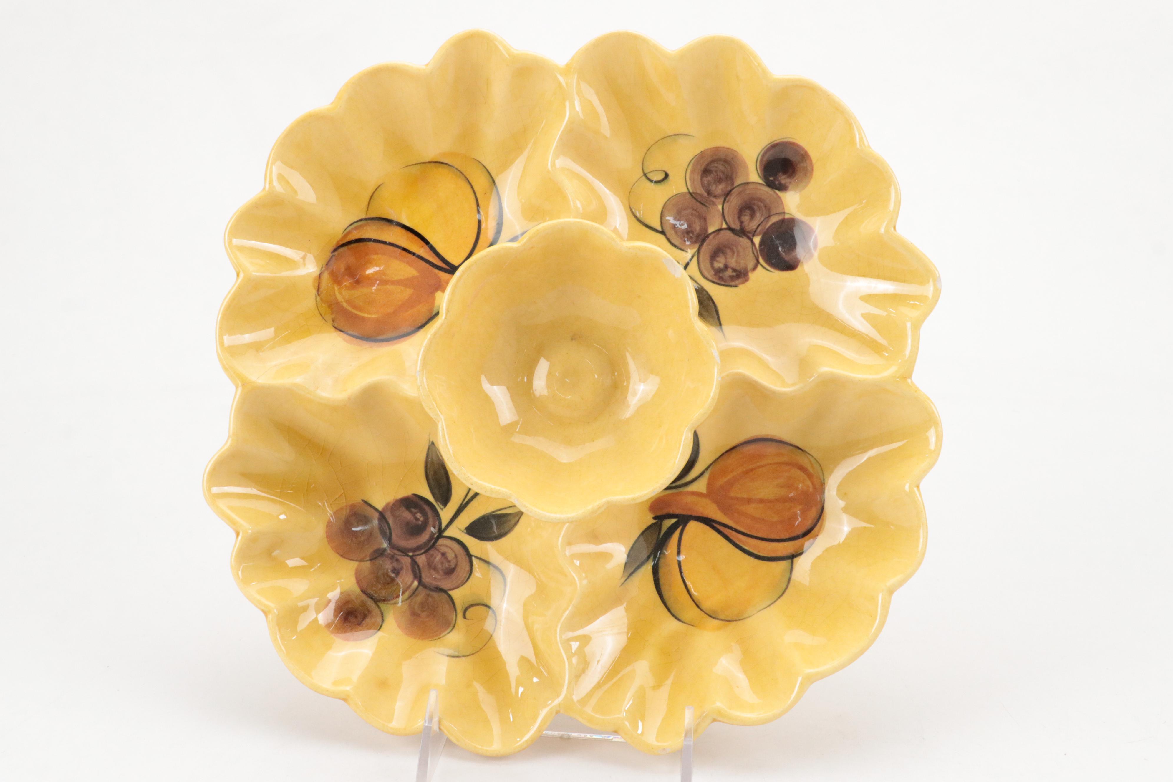 Stangl "Garden Flower" Ceramic Chop Plate with Italian Pepper Mill and More