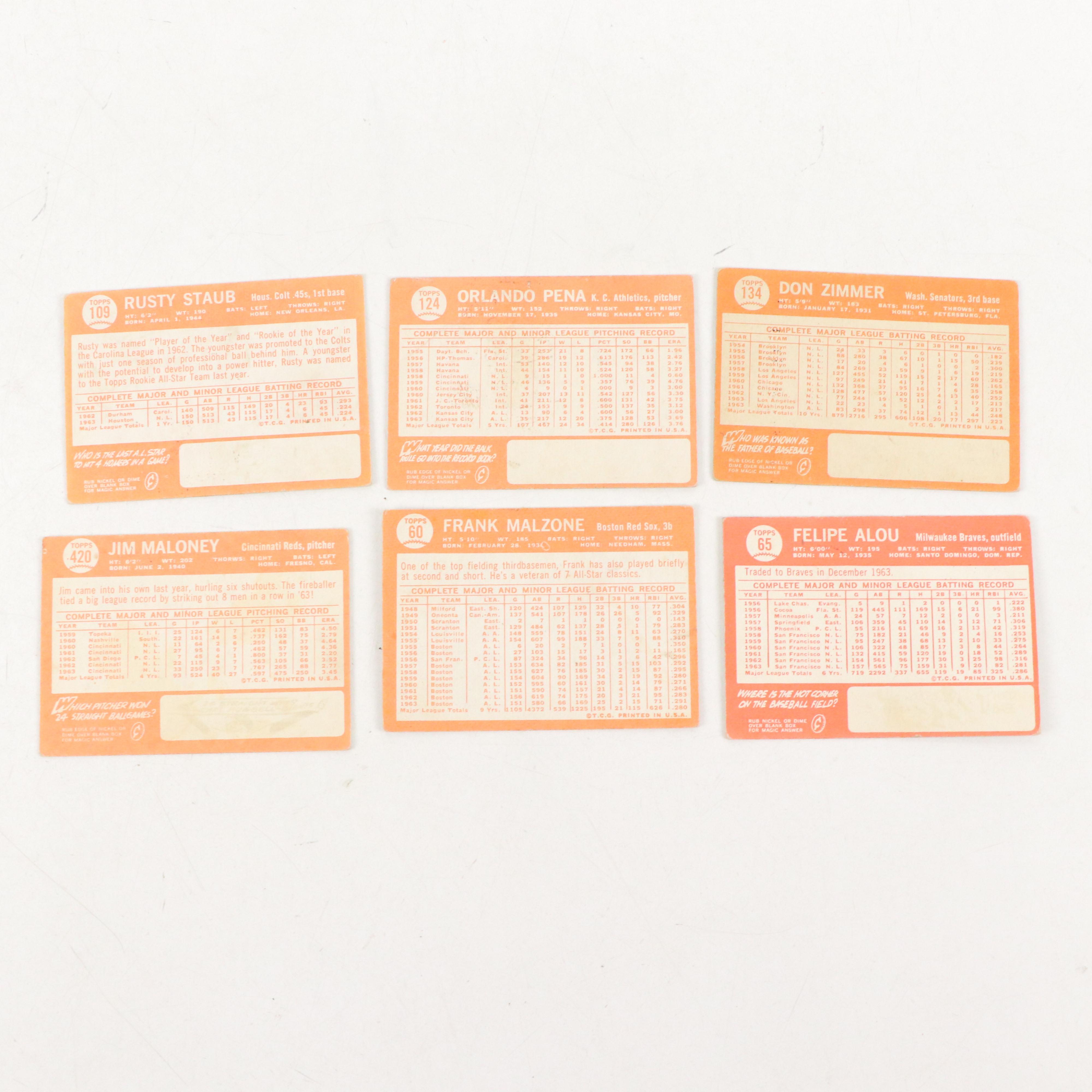 1964 Topps Baseball Cards Featuring Carl Yastrzemski, Brooks Robinson, and More