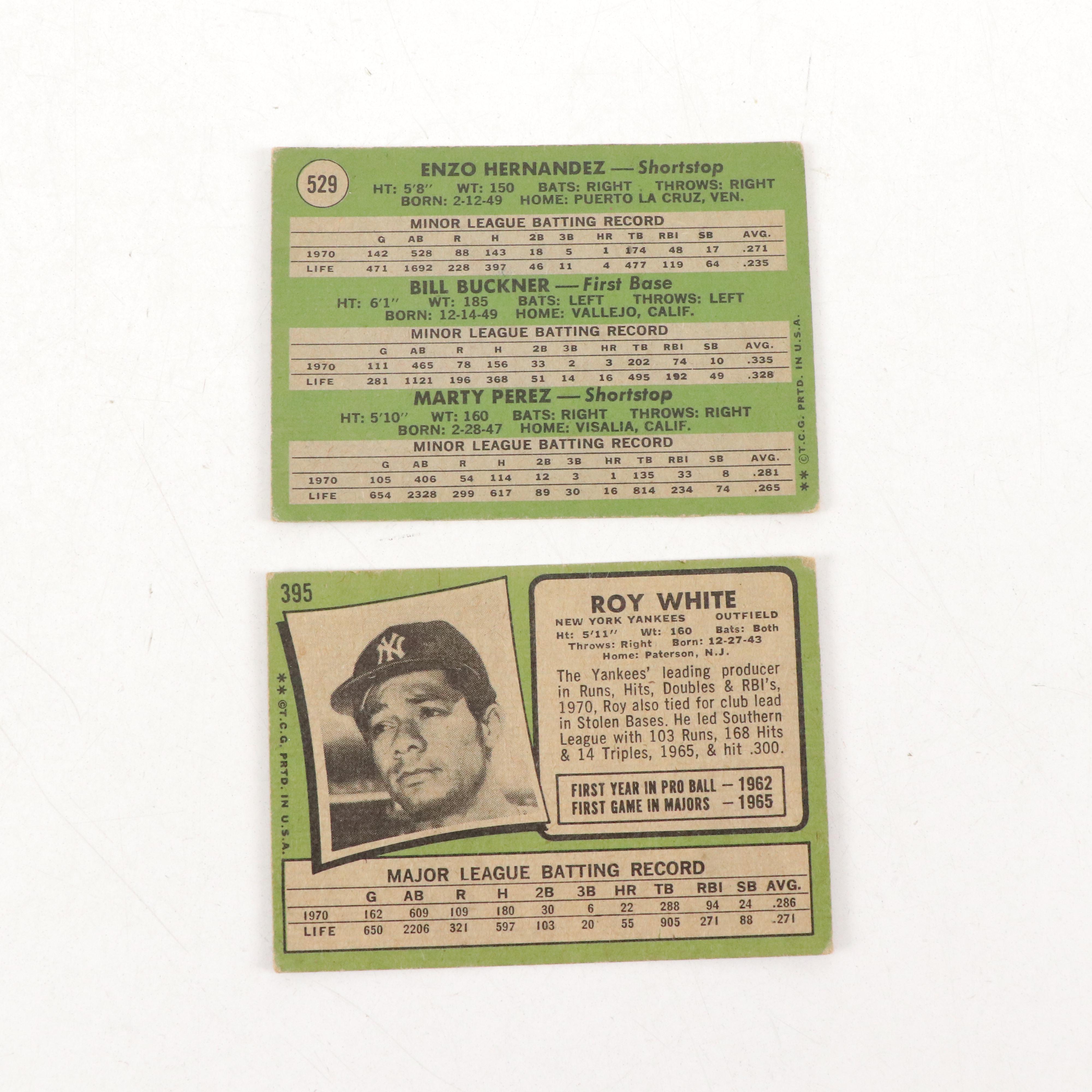 1971 Topps Baseball Cards Featuring Reggie Jackson, Steve Carlton, and More