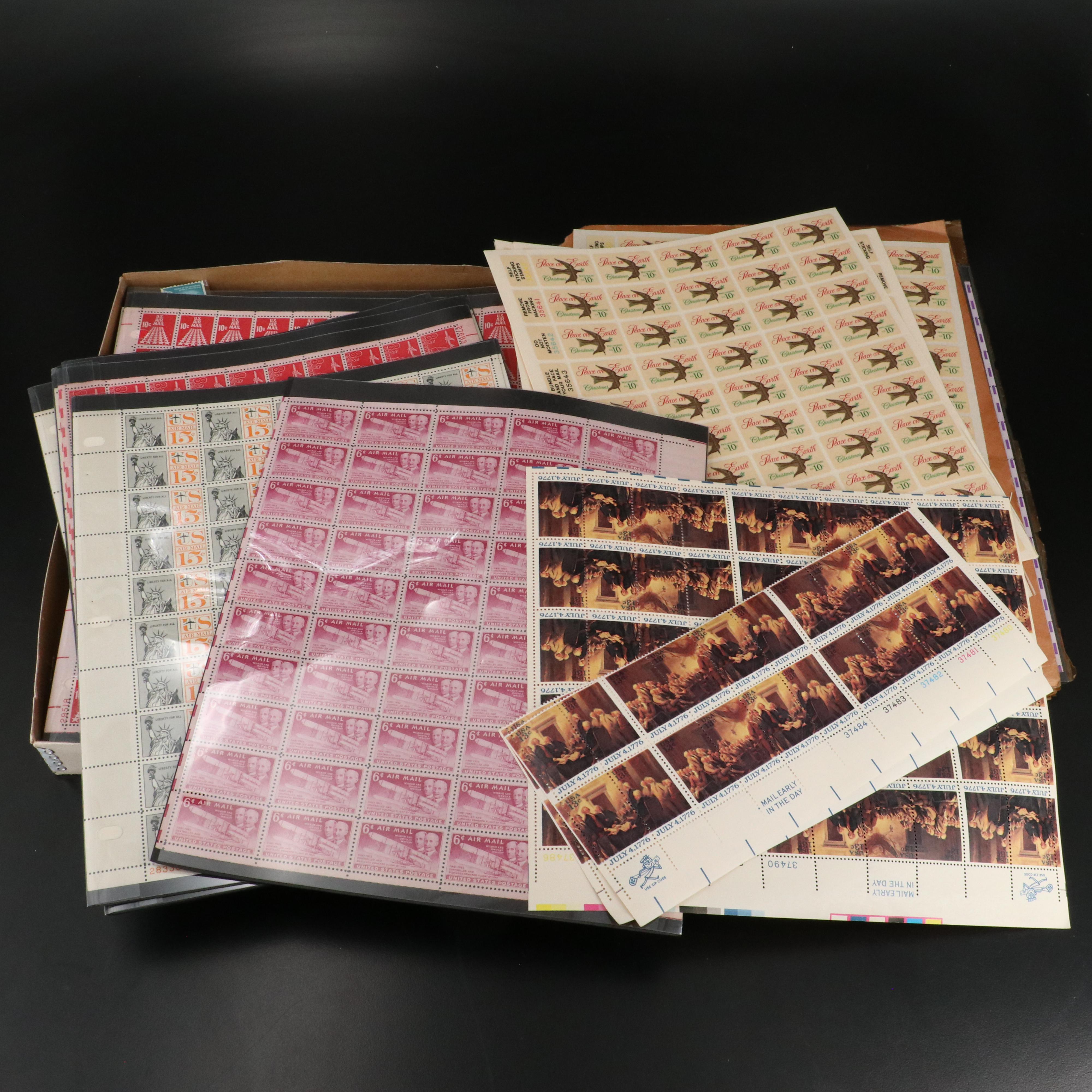 Approximately 100 U.S. Postage Stamp Sheets