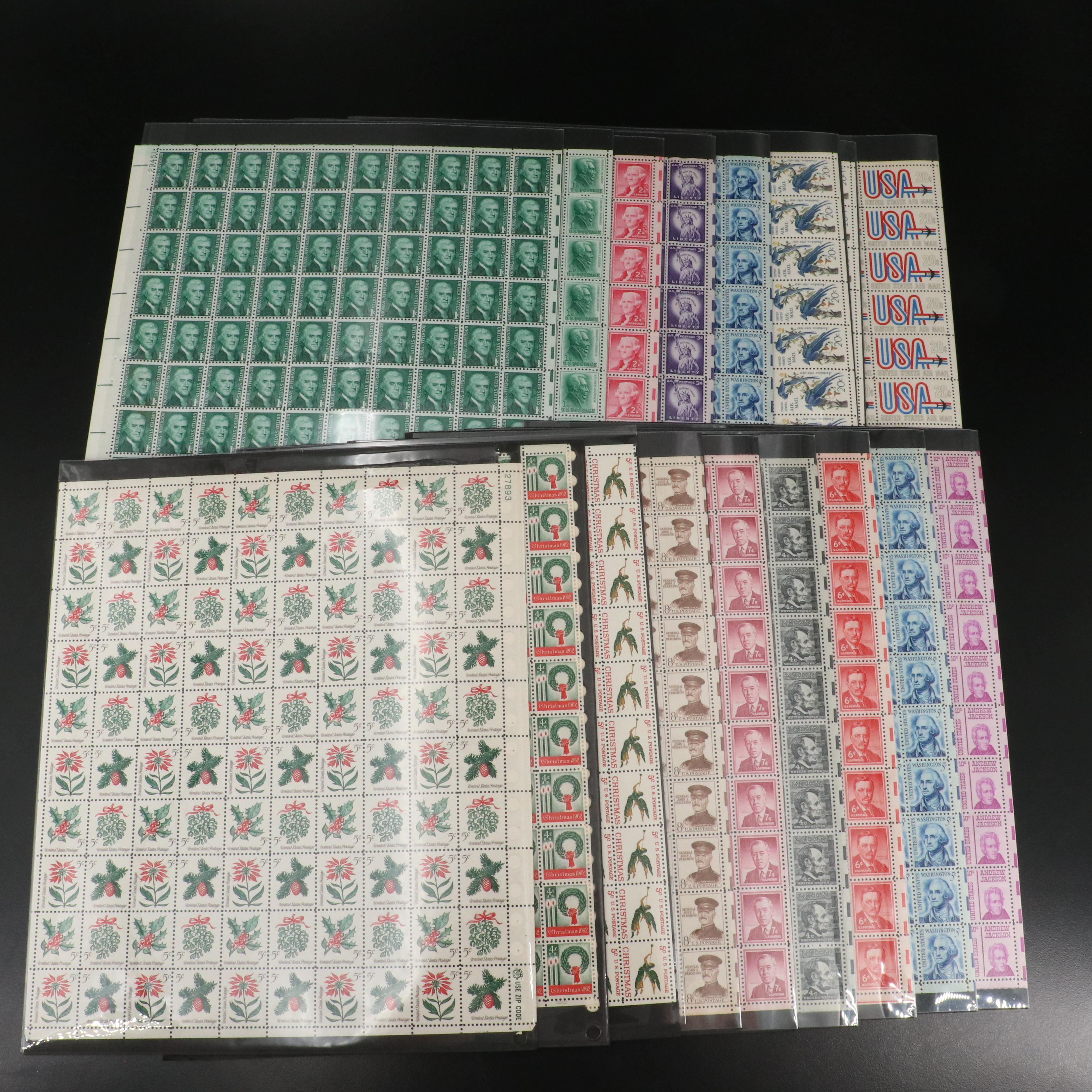 Approximately 100 U.S. Postage Stamp Sheets