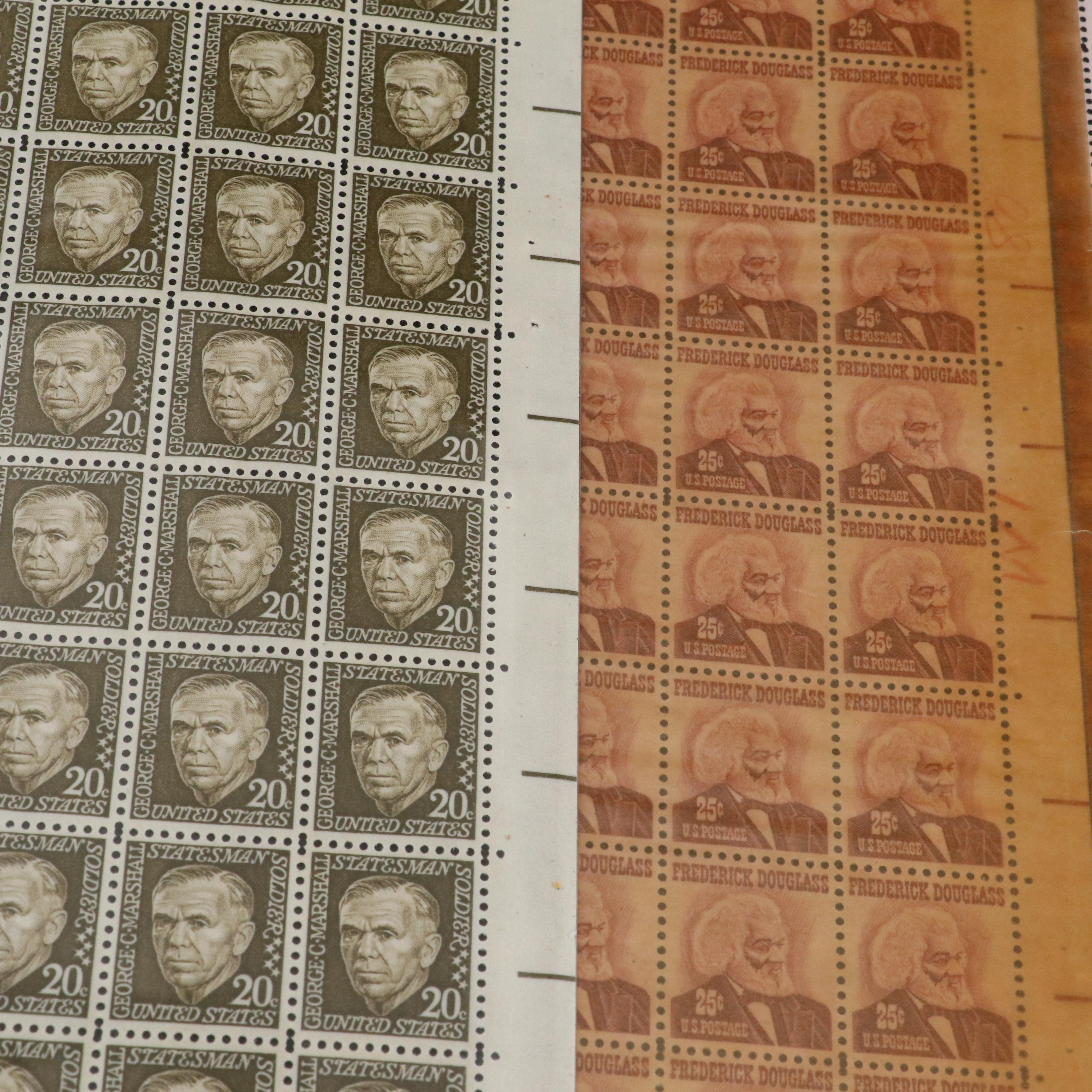Approximately 100 U.S. Postage Stamp Sheets
