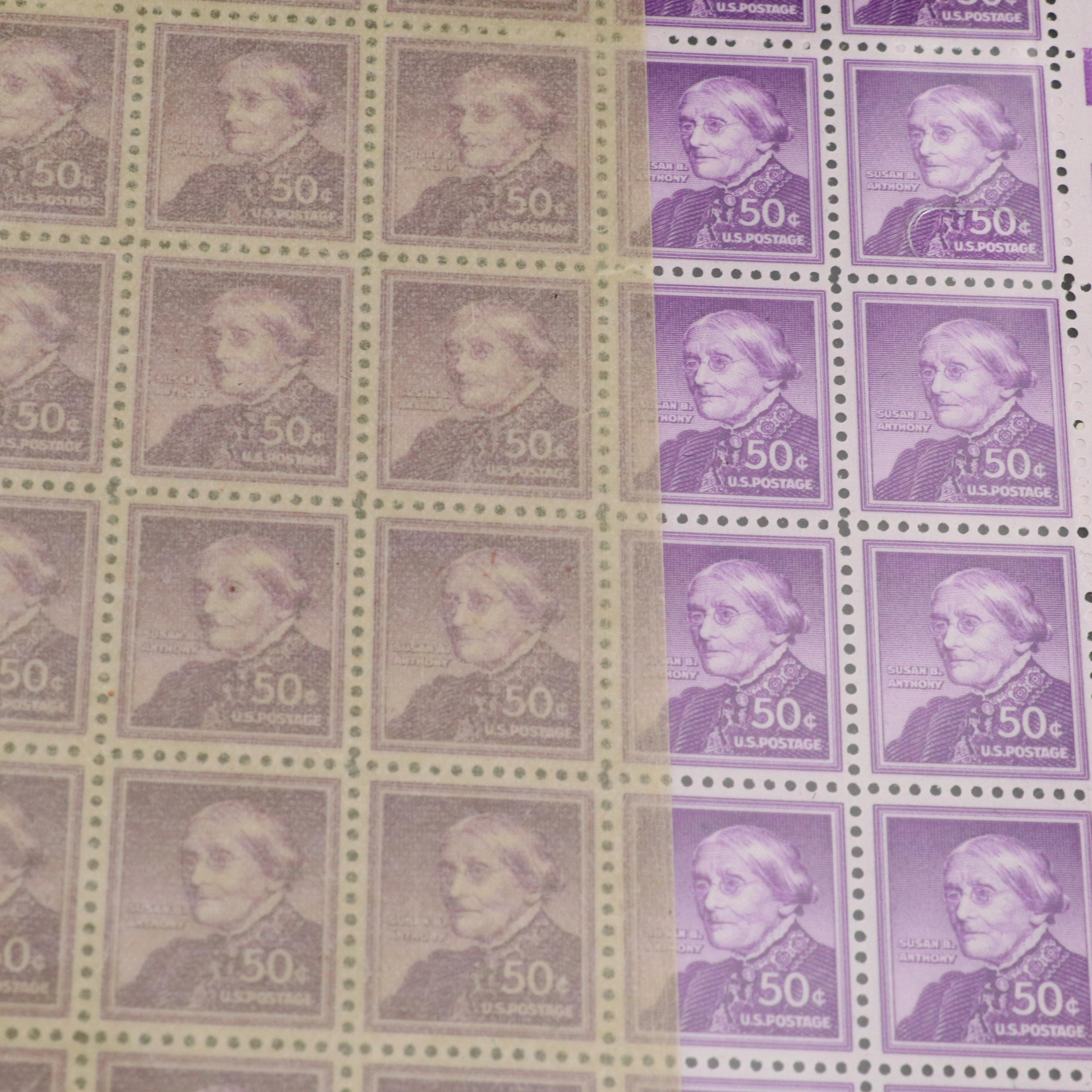 Approximately 100 U.S. Postage Stamp Sheets