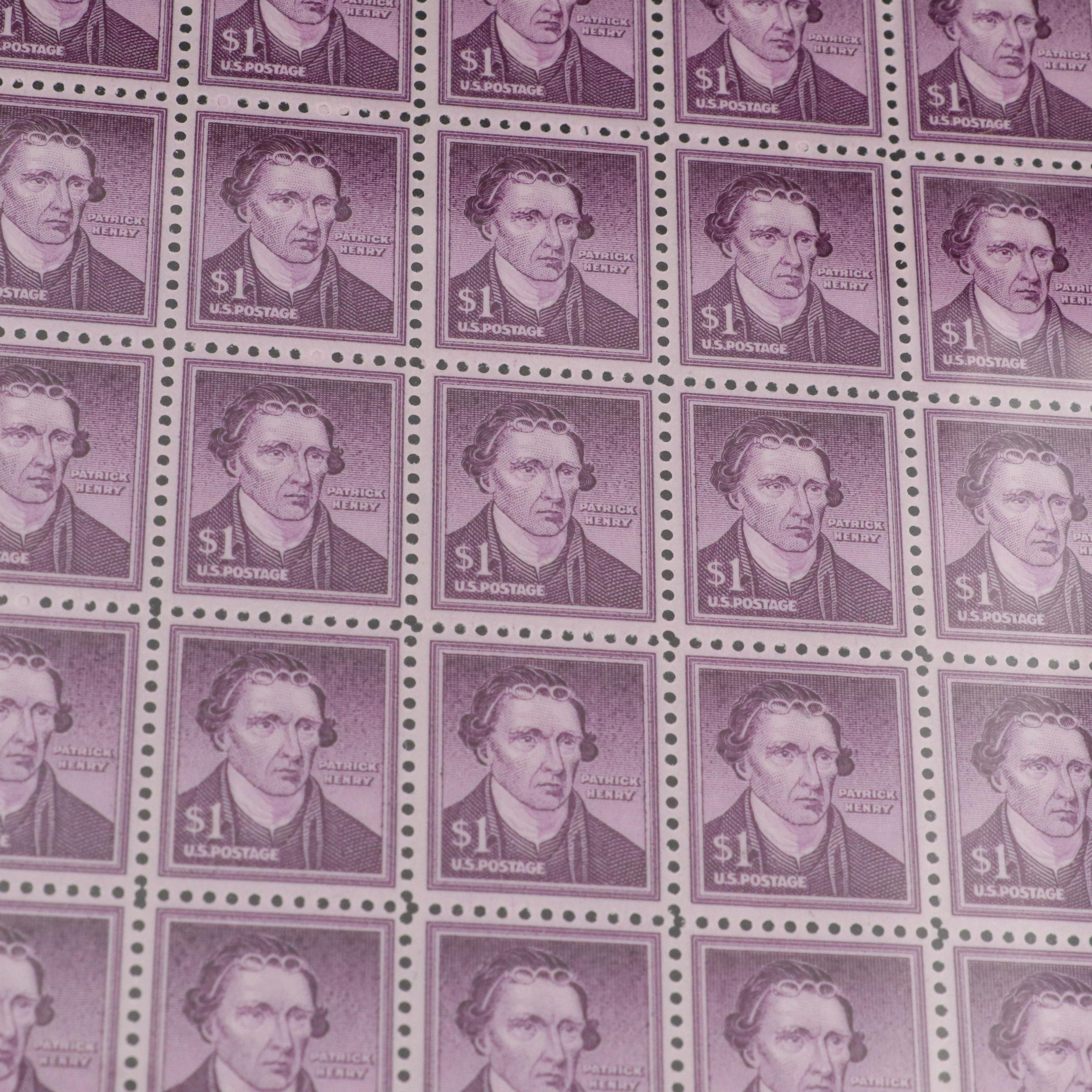Approximately 100 U.S. Postage Stamp Sheets