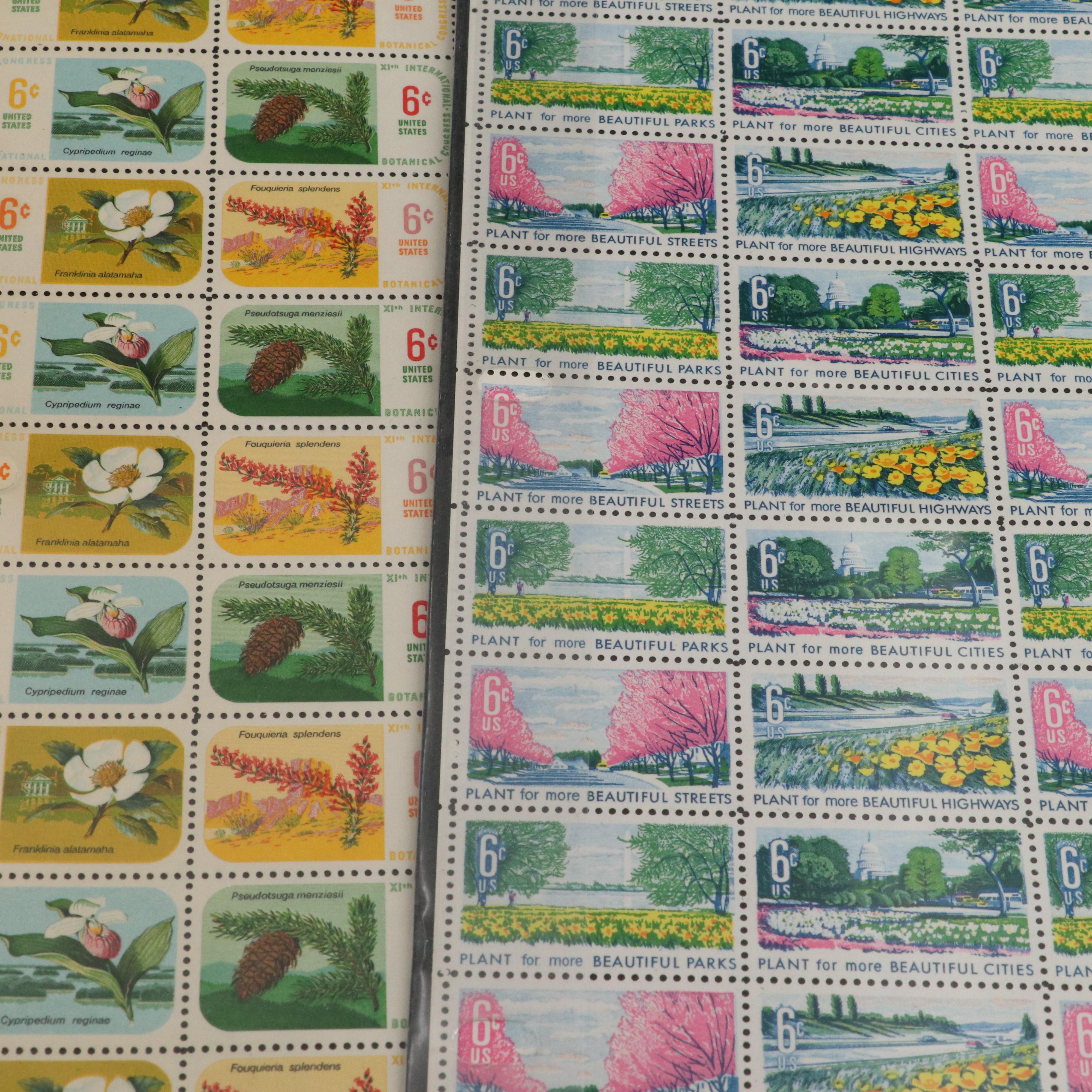 Approximately 100 U.S. Postage Stamp Sheets