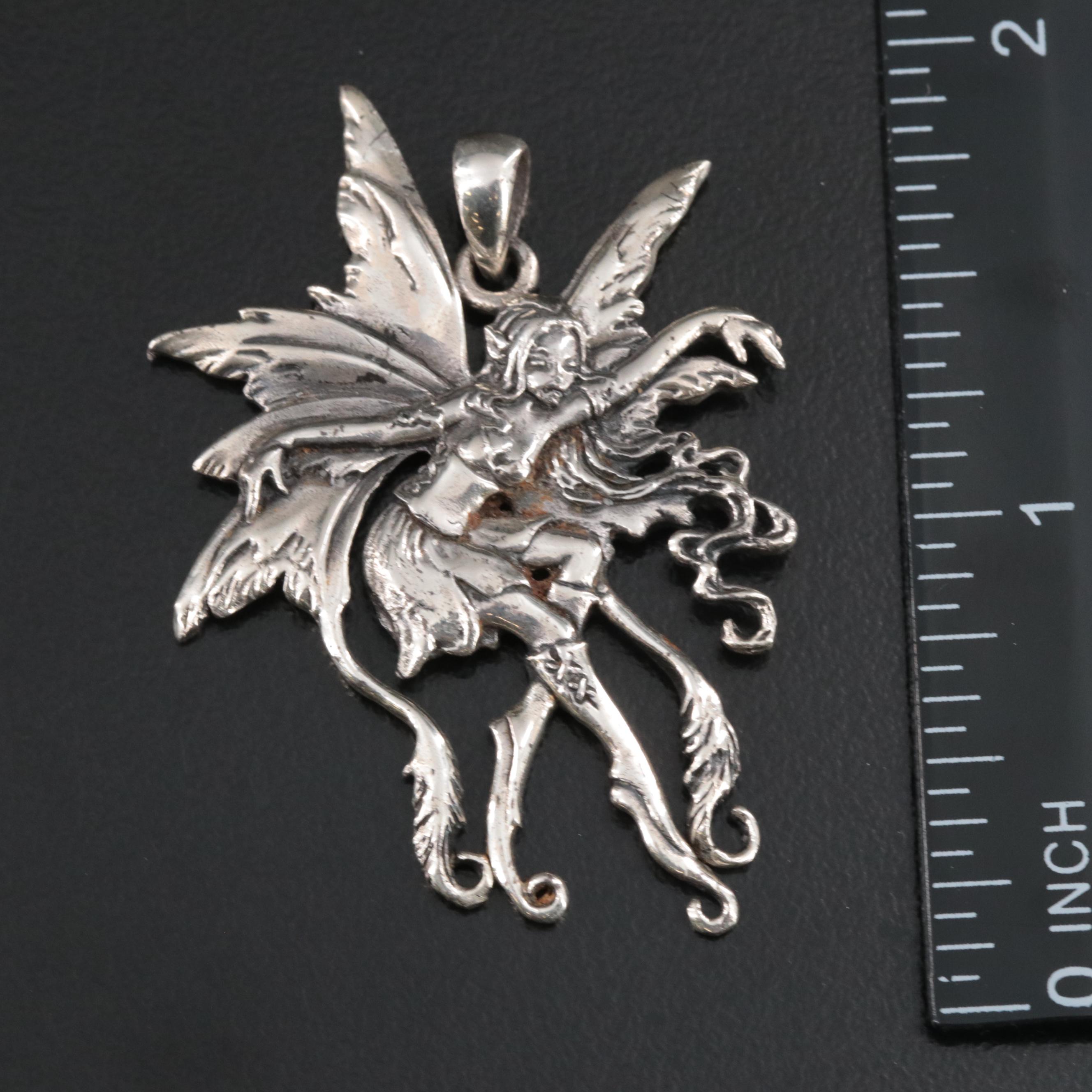 Sterling Pendants and Necklaces Including Schorl, Agate and Fairies