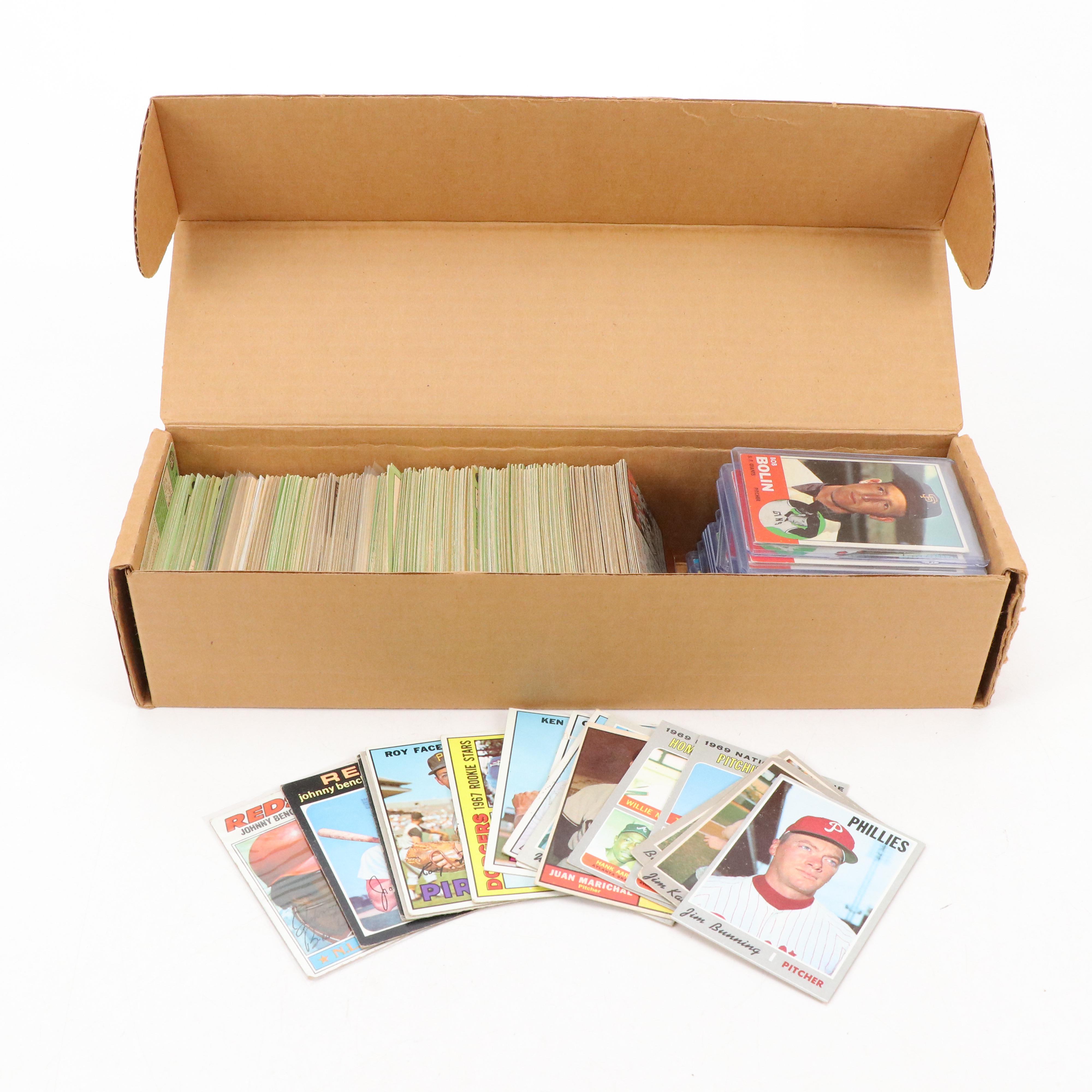 Topps Baseball Cards Featuring Johnny Bench and Willie Stargell, 1960s–1970s