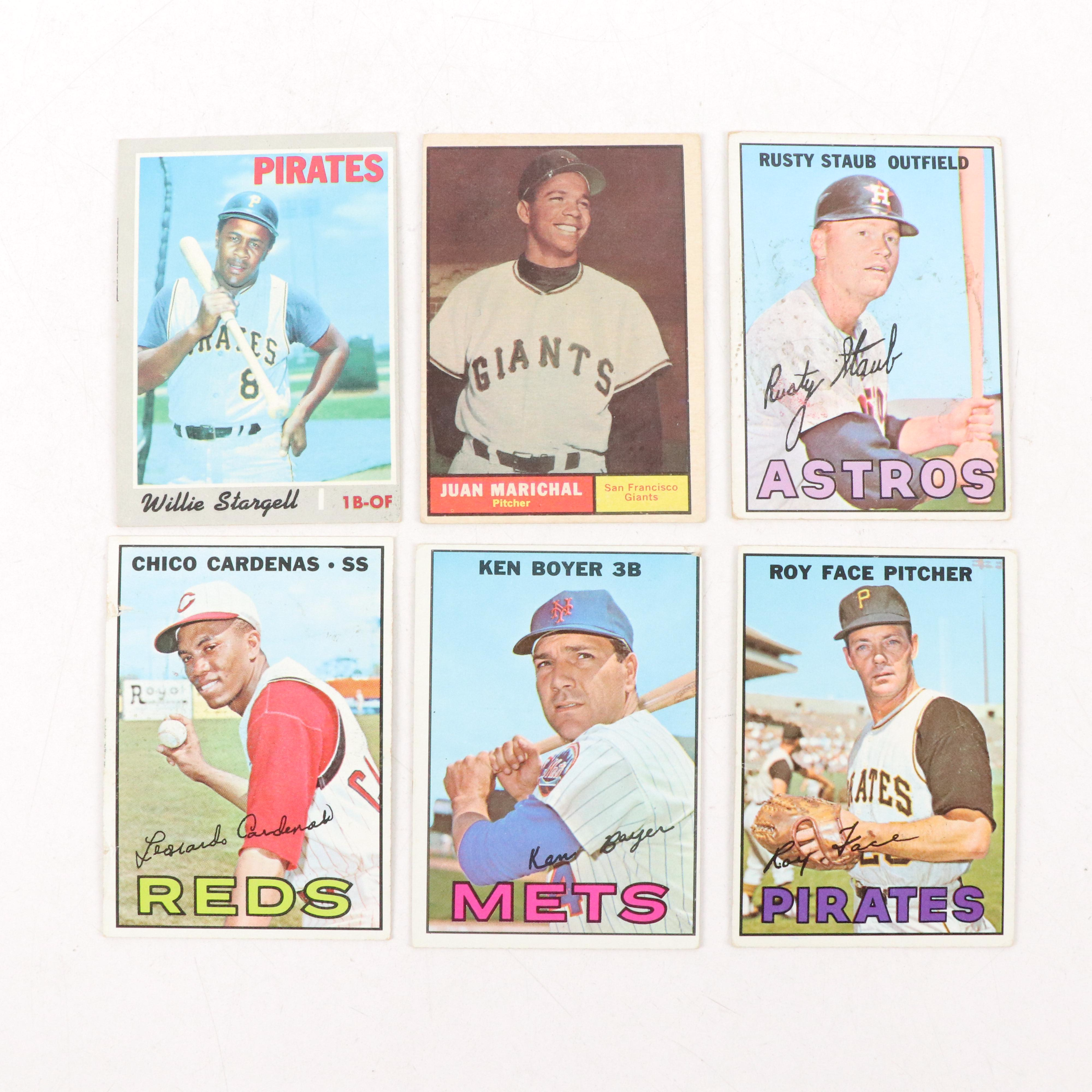 Topps Baseball Cards Featuring Johnny Bench and Willie Stargell, 1960s–1970s