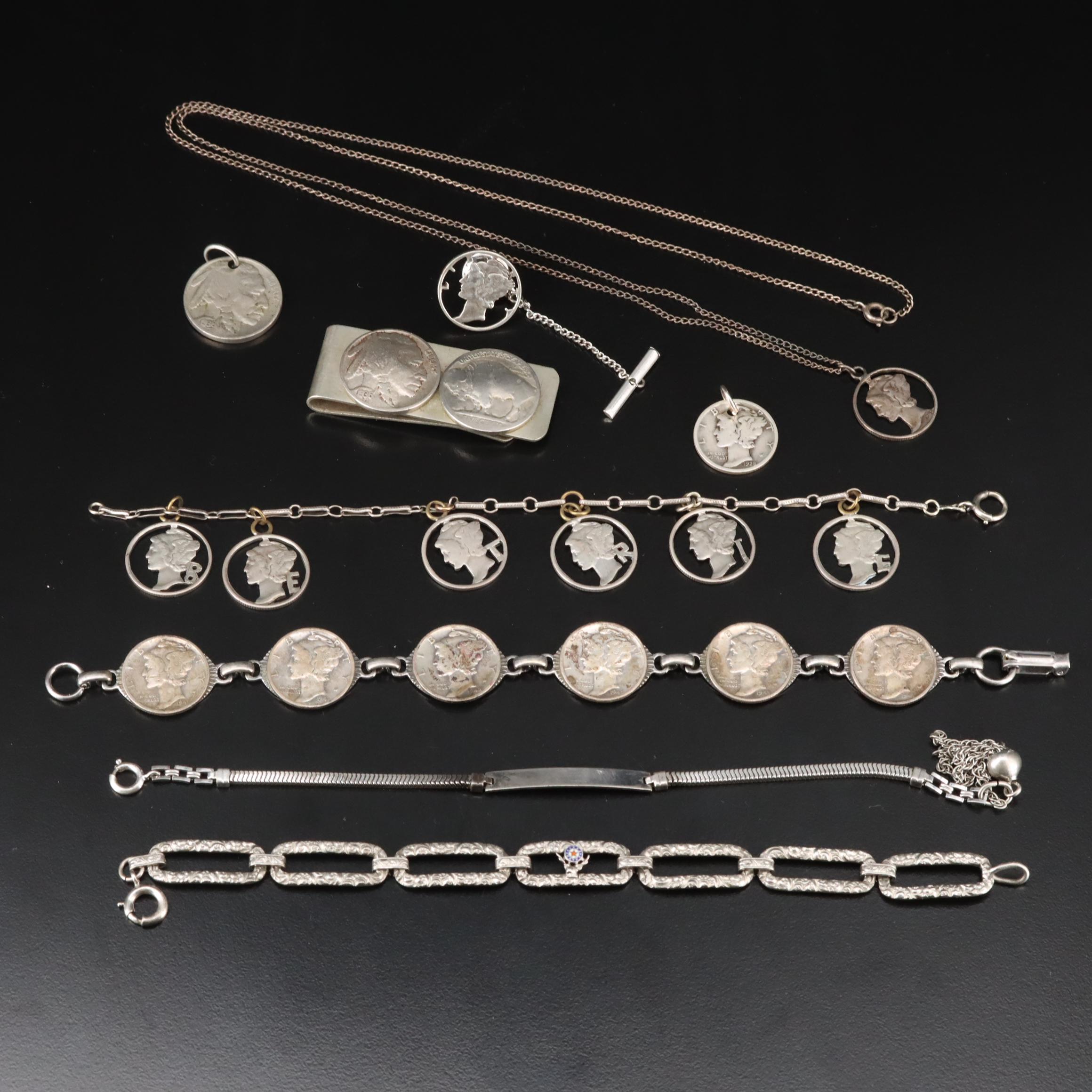 Mercury Dimes and Buffalo Nickles Featured in Jewelry Collection