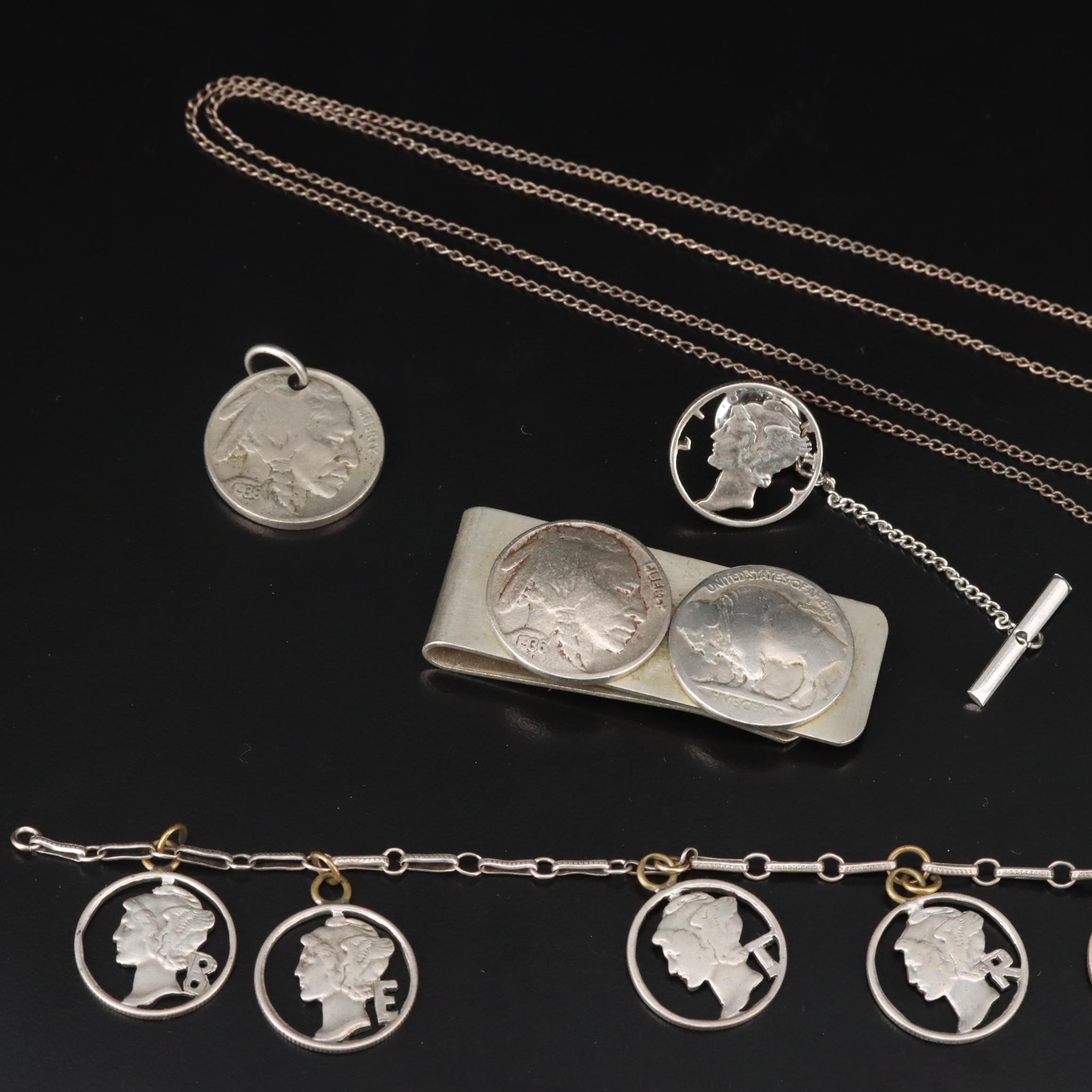 Mercury Dimes and Buffalo Nickles Featured in Jewelry Collection