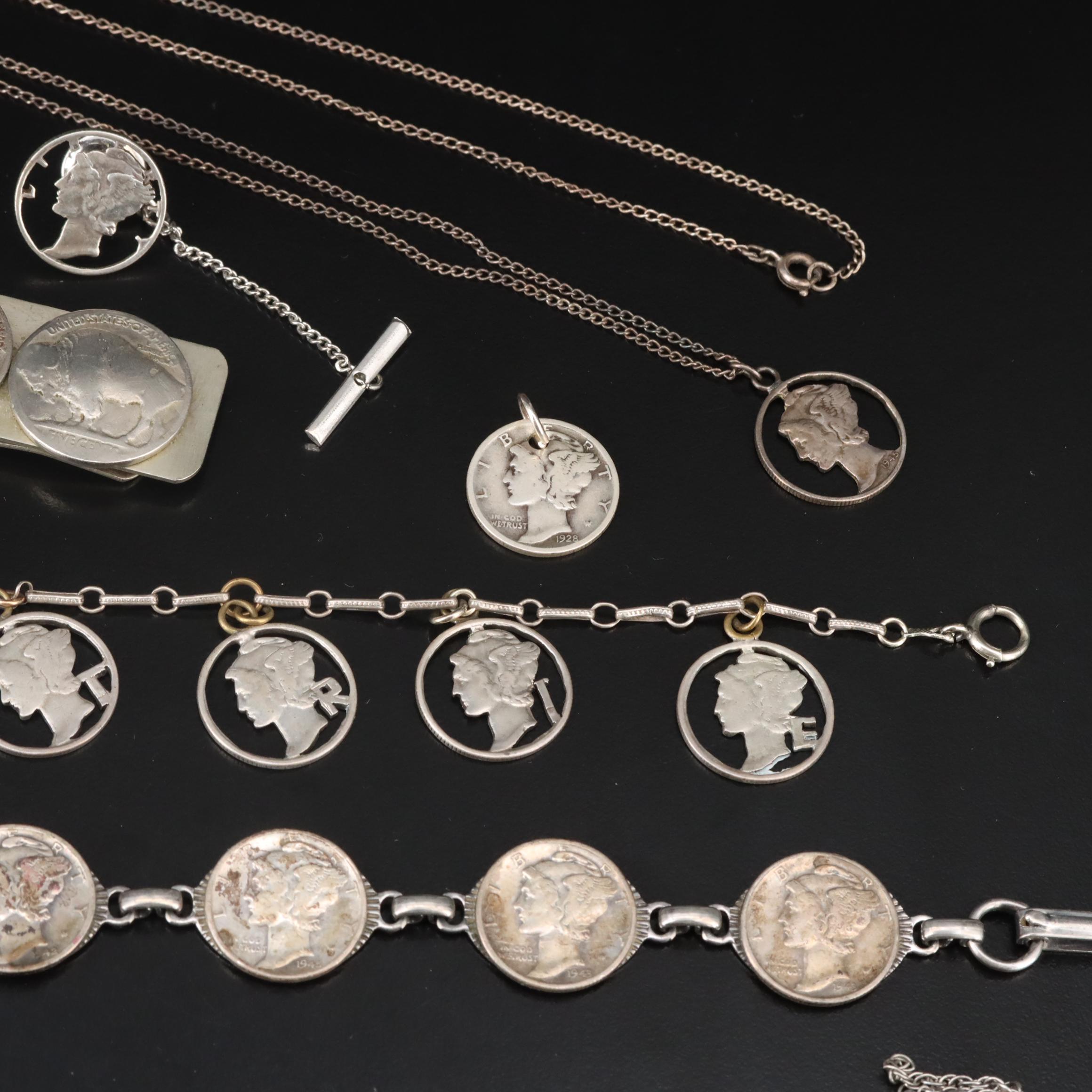 Mercury Dimes and Buffalo Nickles Featured in Jewelry Collection