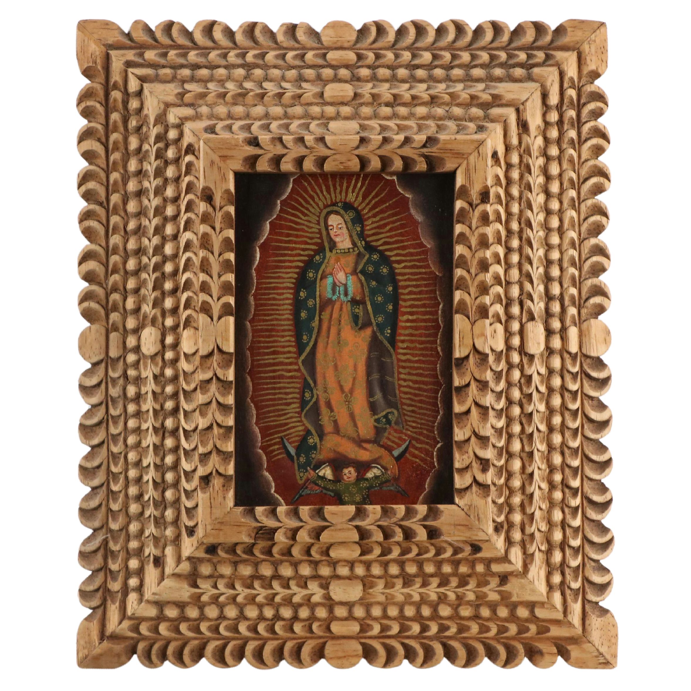 Ernesto Zuñiga Cuzco Style Painting "Virgen de Guadalupe," 2008