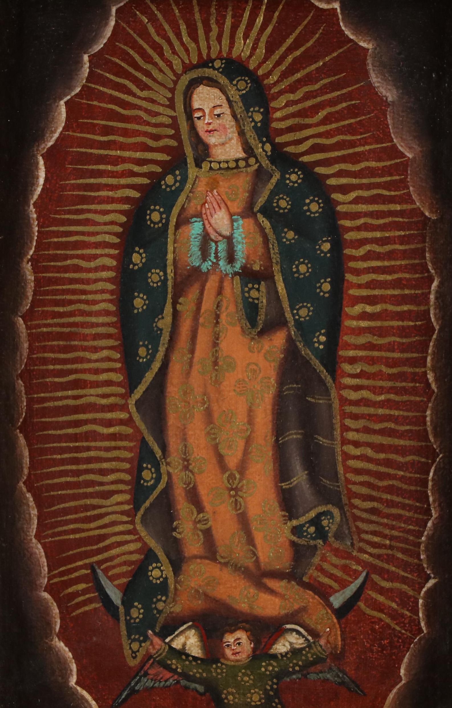 Ernesto Zuñiga Cuzco Style Painting "Virgen de Guadalupe," 2008