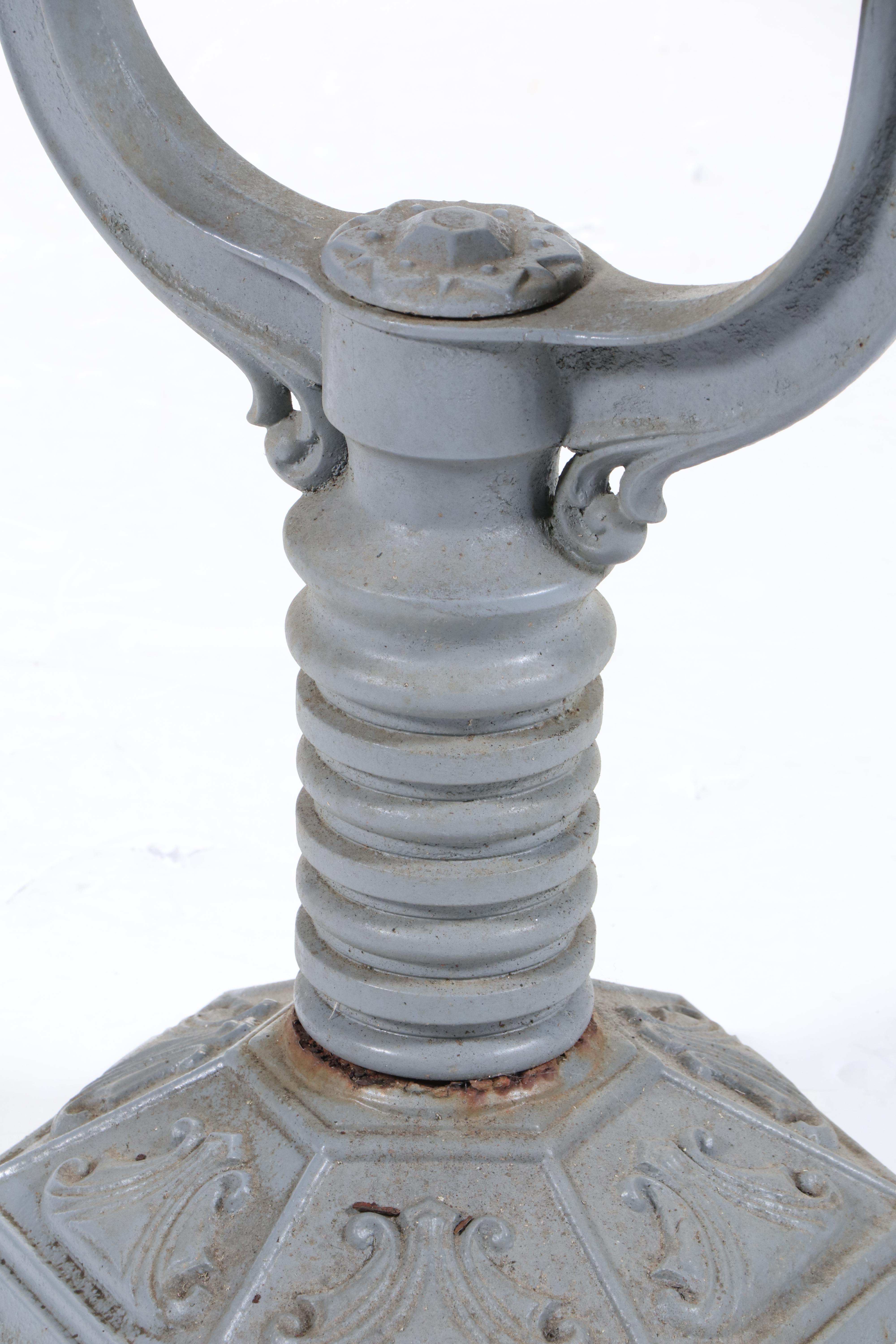 Repurposed Cast Iron Water Heater Base With Glass Top Accent Table