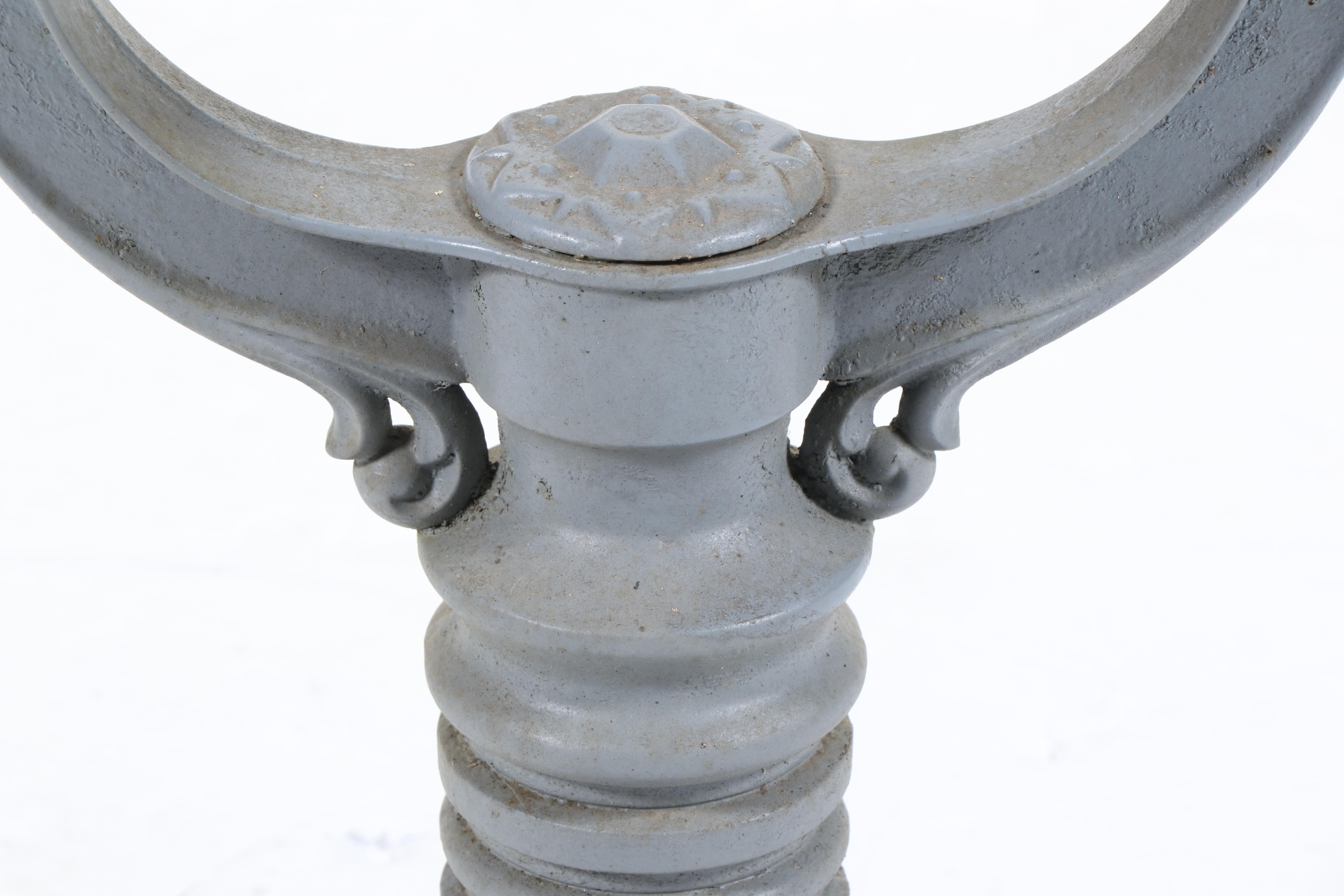 Repurposed Cast Iron Water Heater Base With Glass Top Accent Table