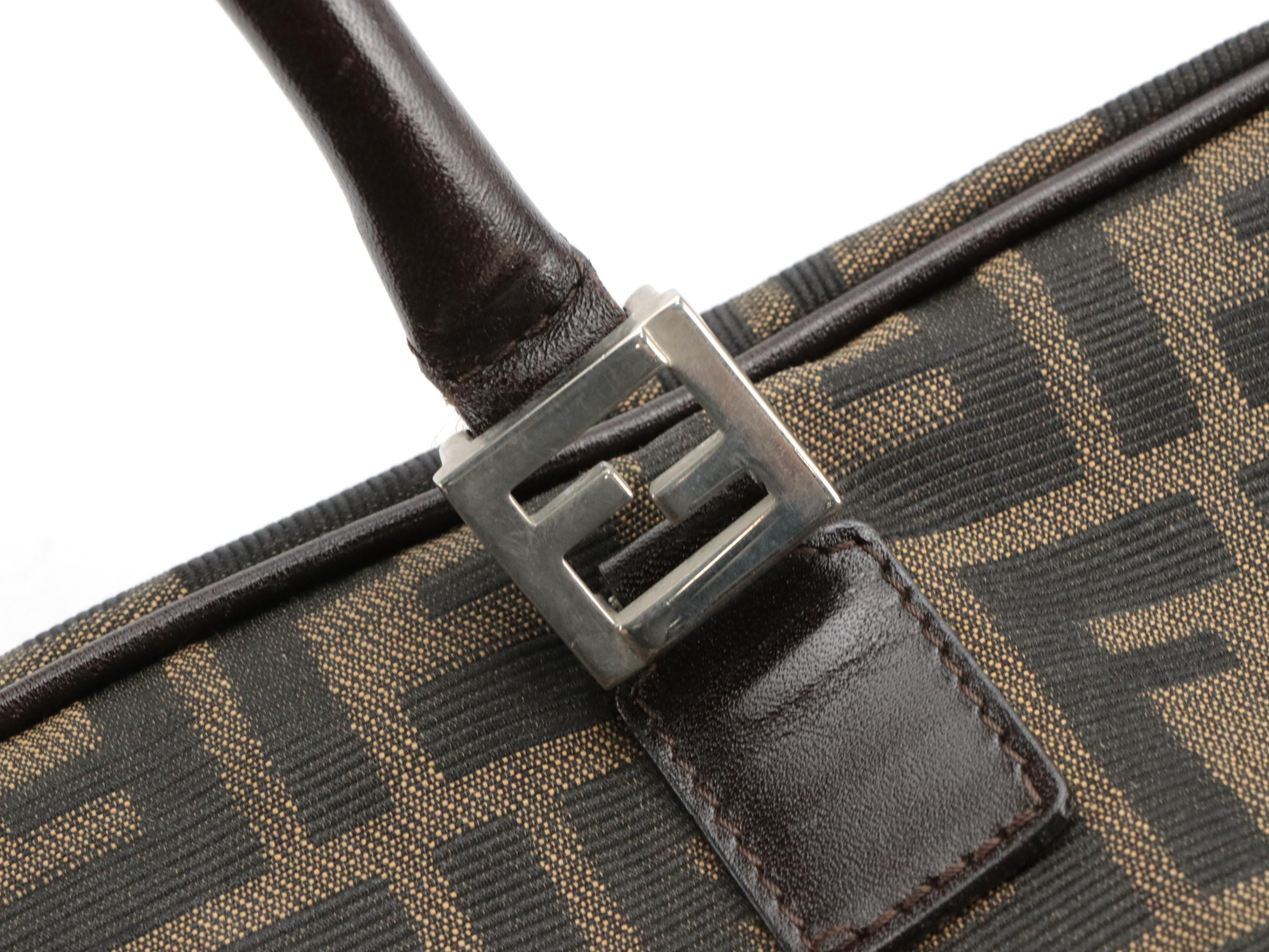 Fendi Zucca Canvas Two-Way Zippered Briefcase Bag