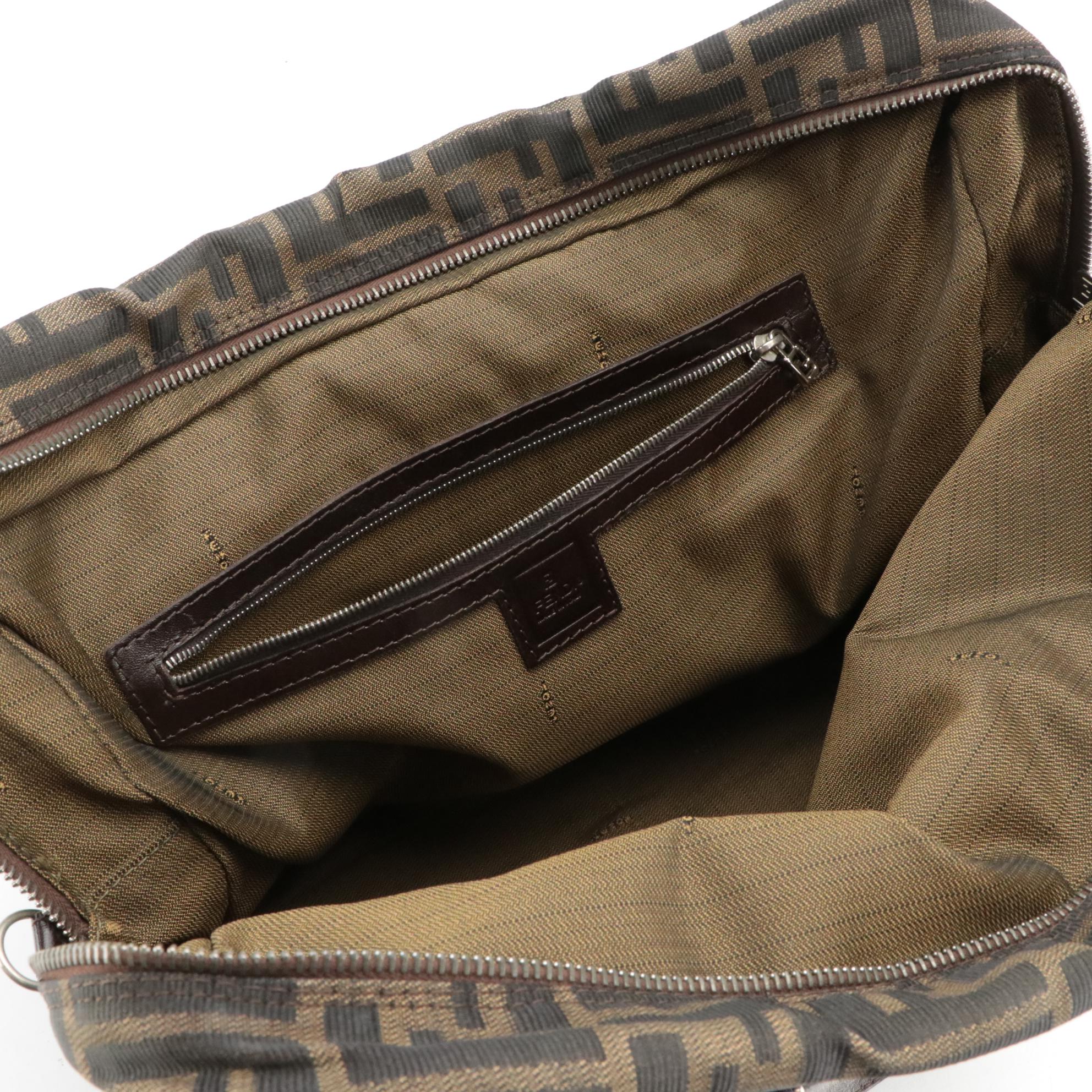 Fendi Zucca Canvas Two-Way Zippered Briefcase Bag