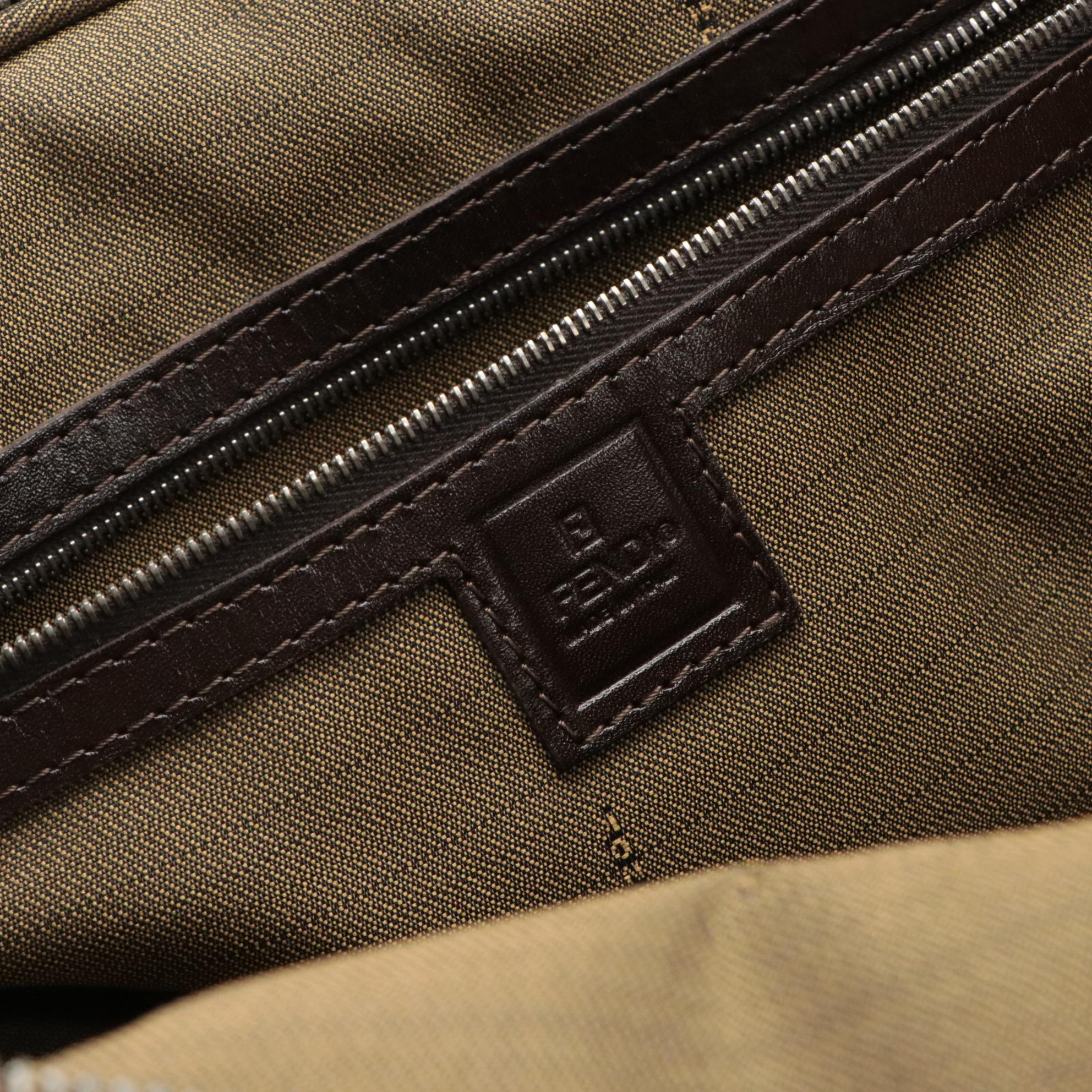 Fendi Zucca Canvas Two-Way Zippered Briefcase Bag