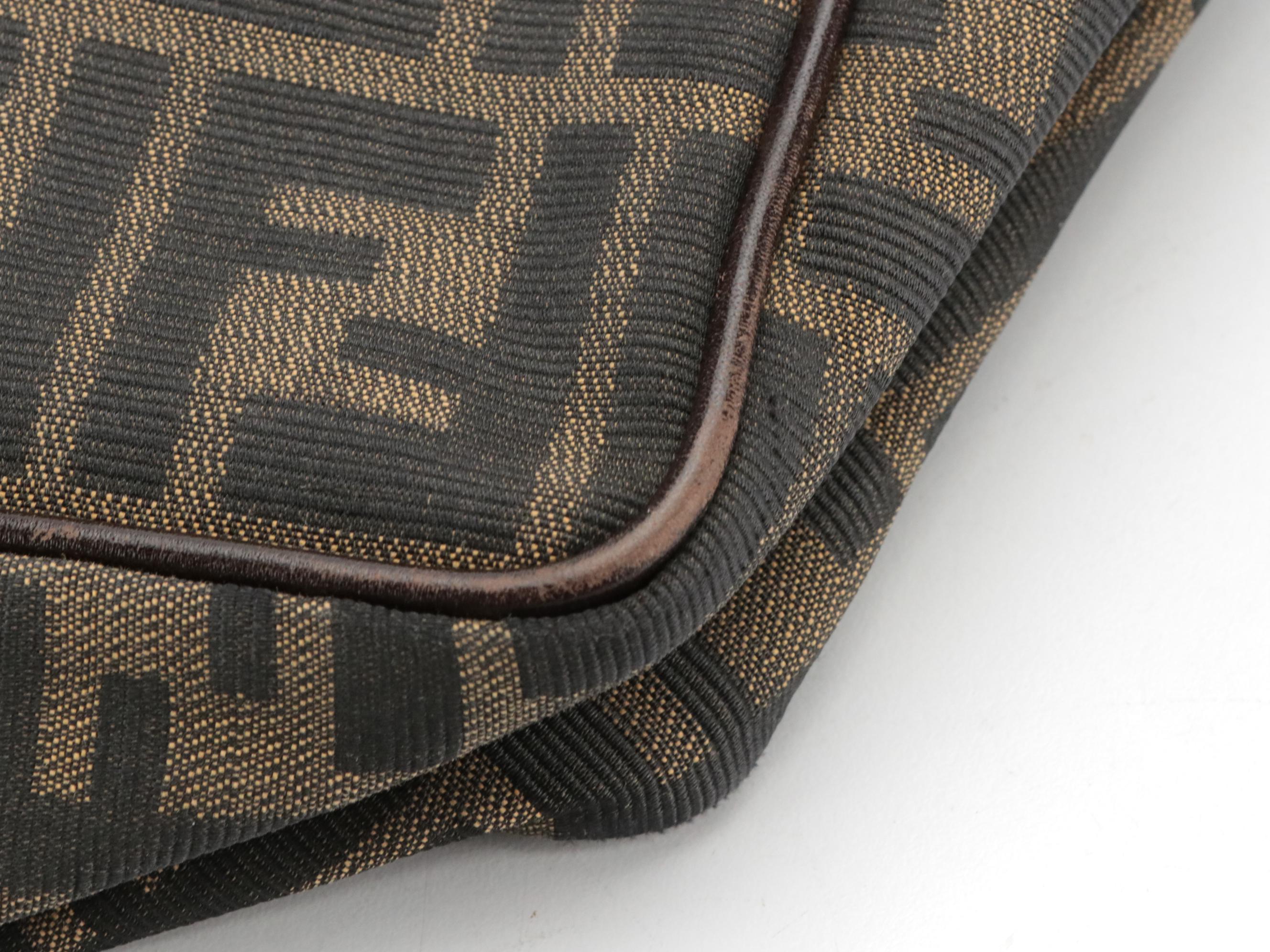 Fendi Zucca Canvas Two-Way Zippered Briefcase Bag
