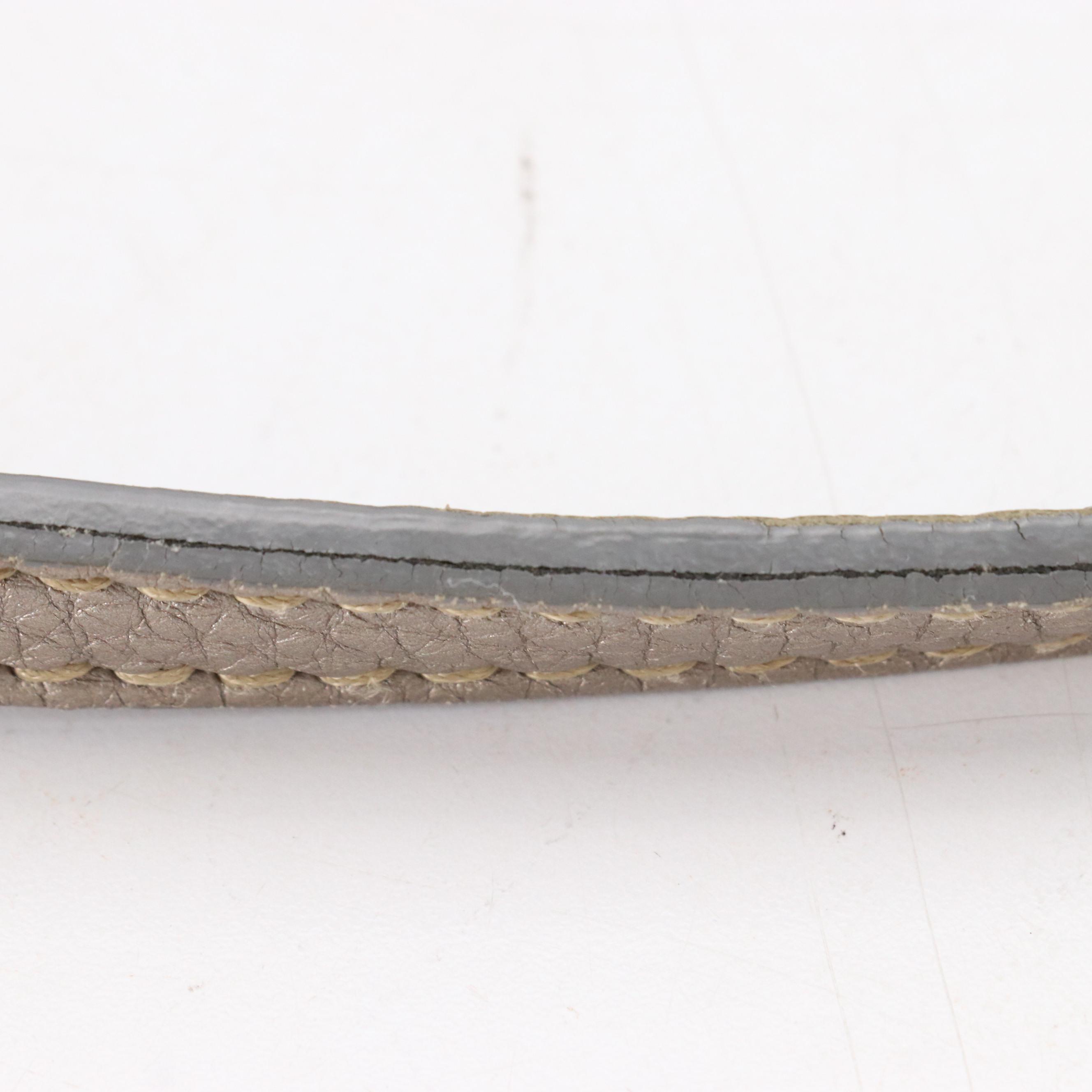 Fendi Selleria Metallic Grey Pebbled Leather Hobo Bag