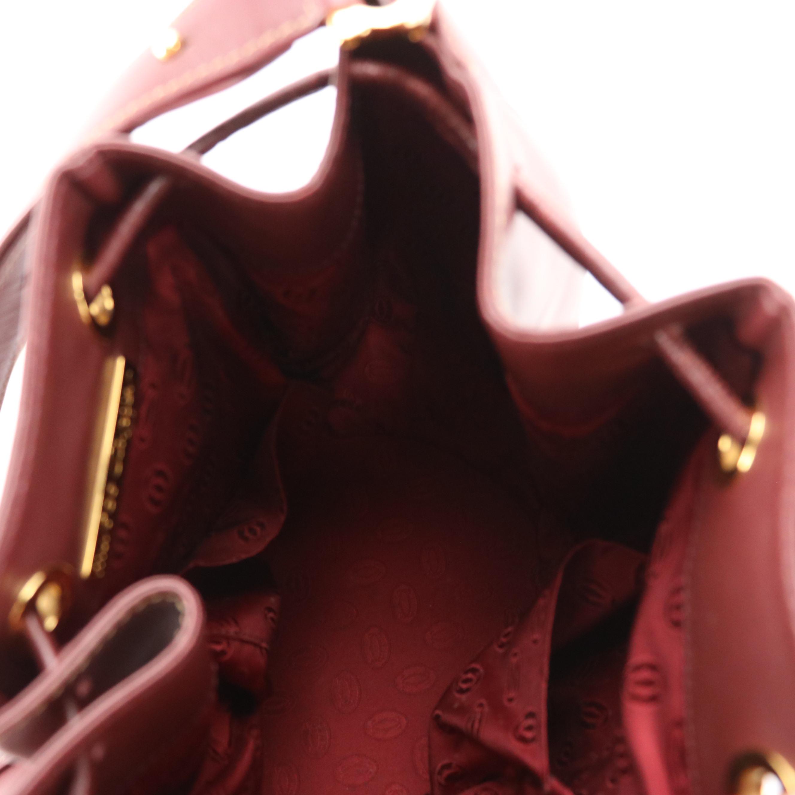 Cartier Must de Cartier Burgundy Leather Drawstring Bucket Bag