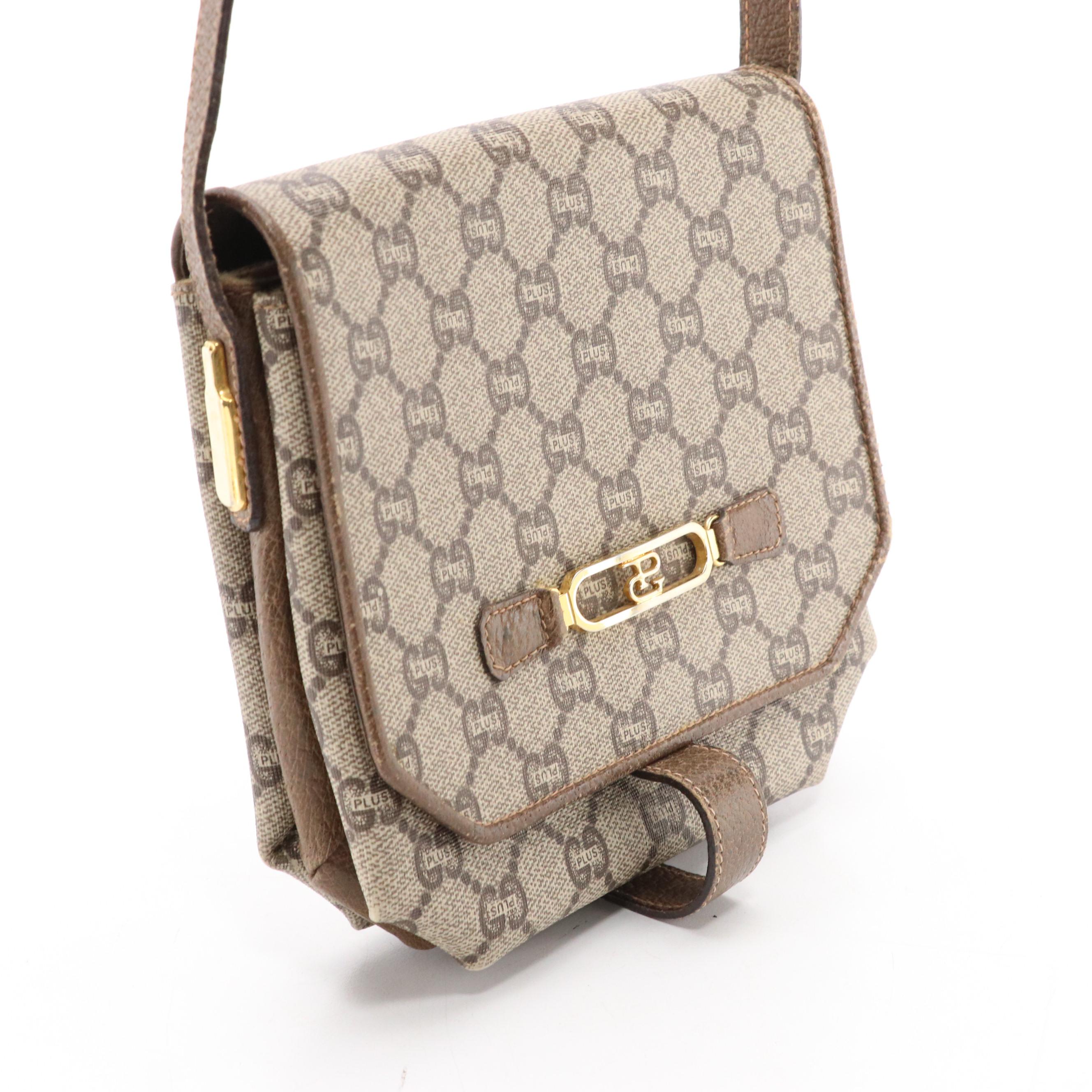 Gucci Plus Crossbody Bag in GG Plus Coated Canvas and Cinghiale Leather