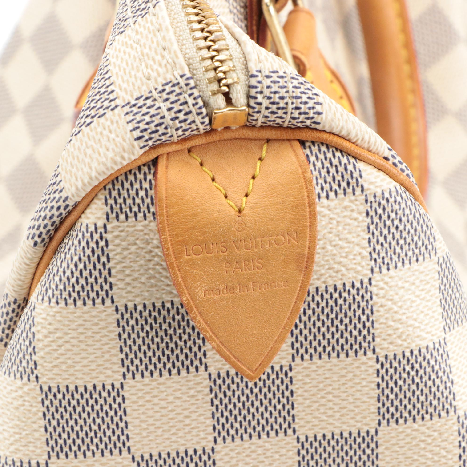 Louis Vuitton Speedy 30 in Damier Azur Canvas with Padlock and Keys