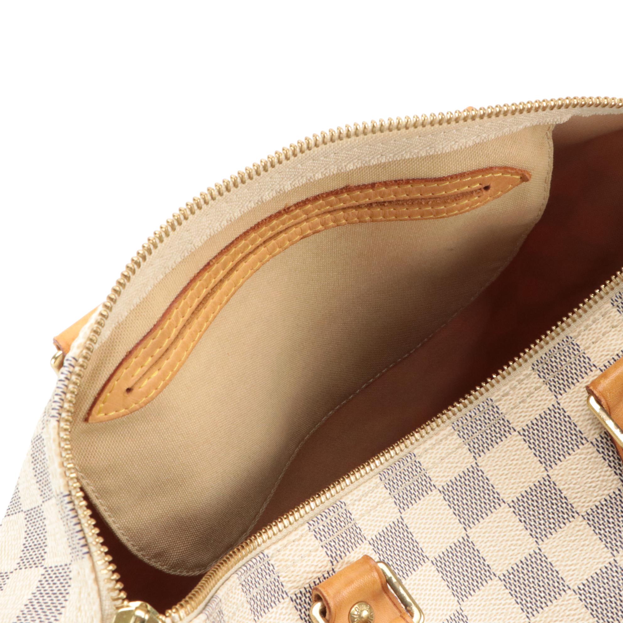 Louis Vuitton Speedy 30 in Damier Azur Canvas with Padlock and Keys