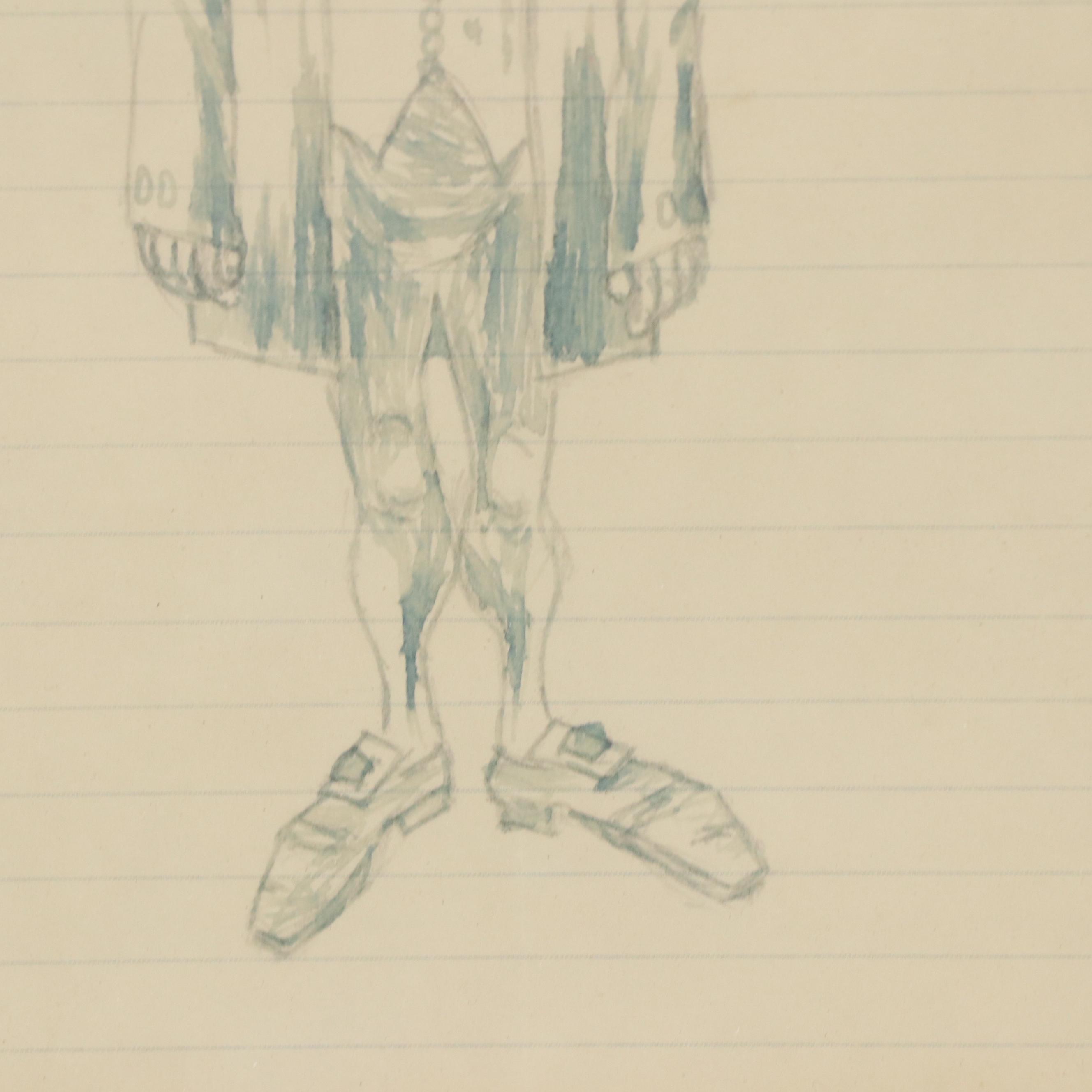 Donald Reddington Fry Ink Drawing of Figure, 1969