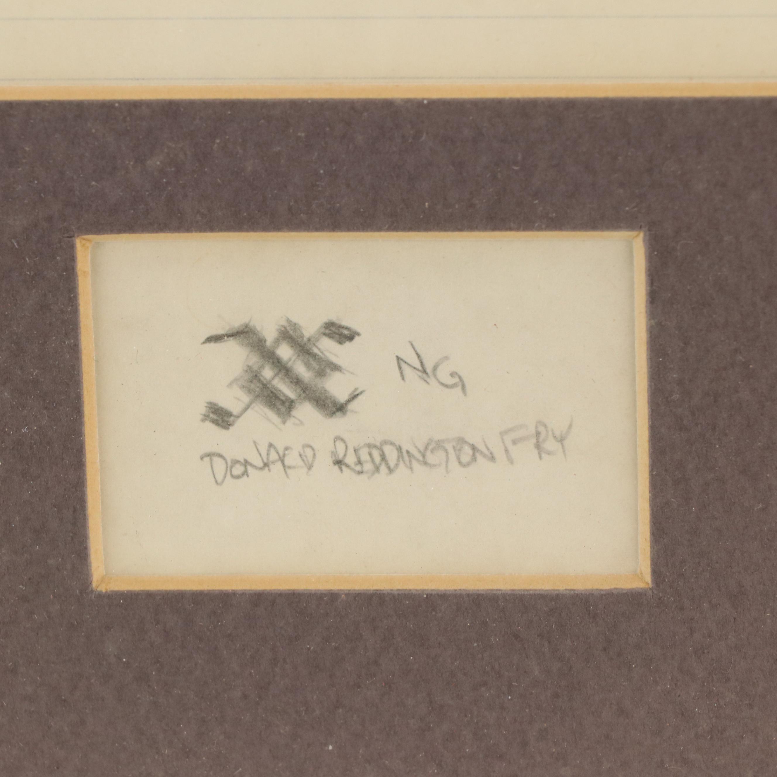 Donald Reddington Fry Ink Drawing of Figure, 1969