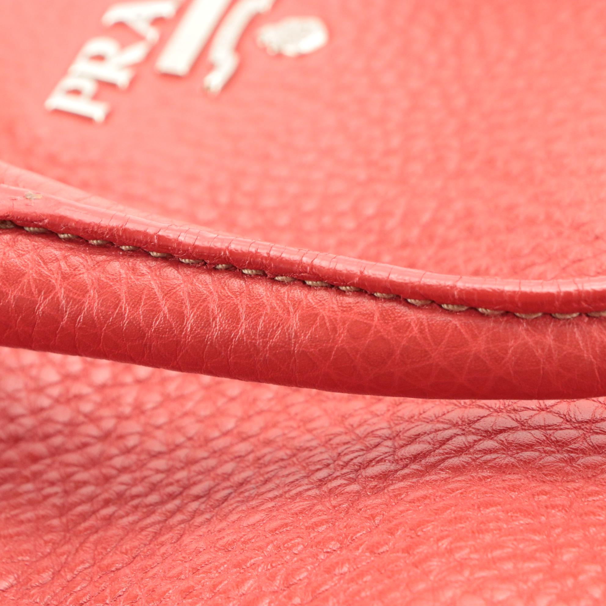 Prada Phenix Tote BN1713 in Fire Red Vitello Daino Leather