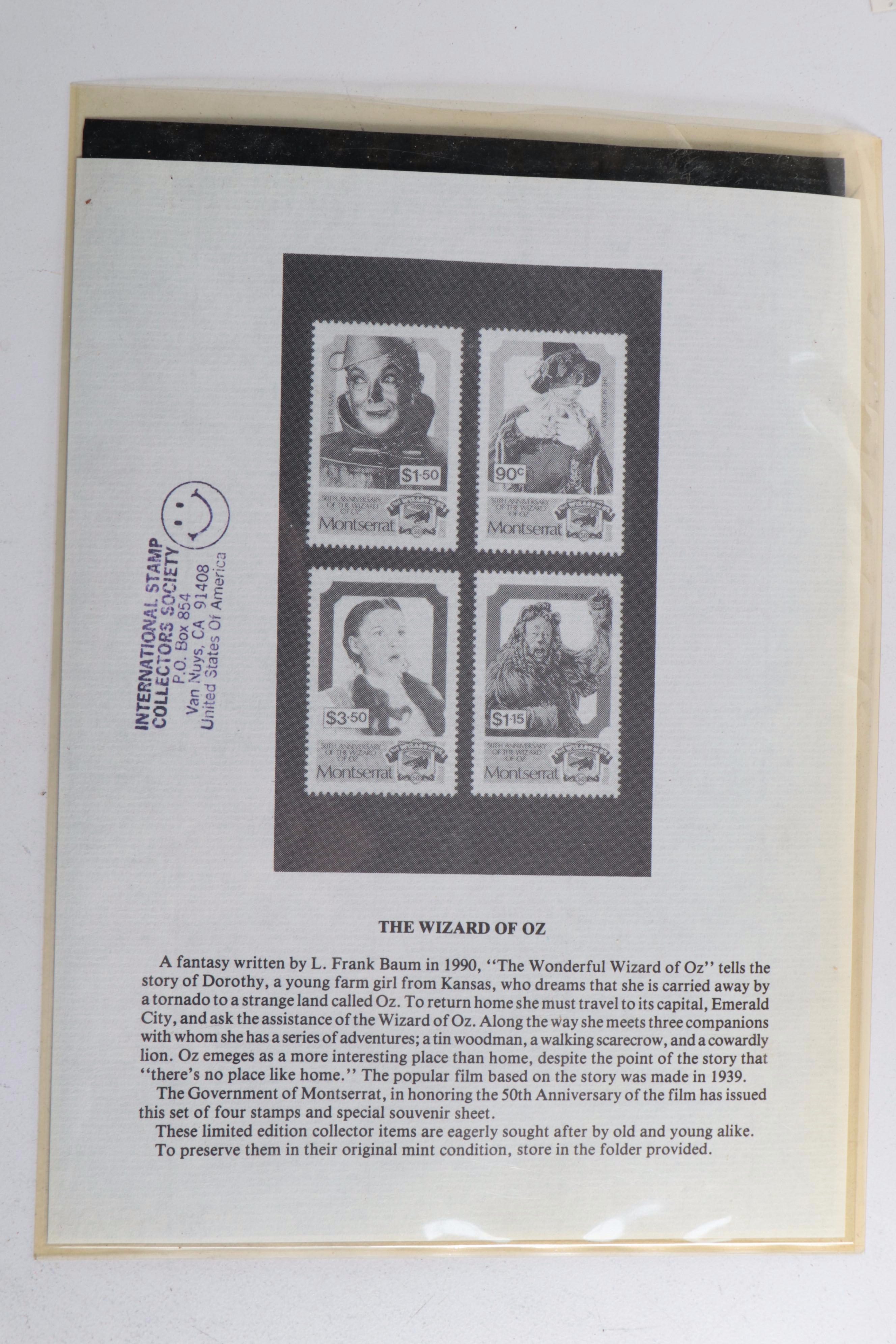 "The Wizard of Oz" and "Gone with the Wind" Stamps, Late 20th Century