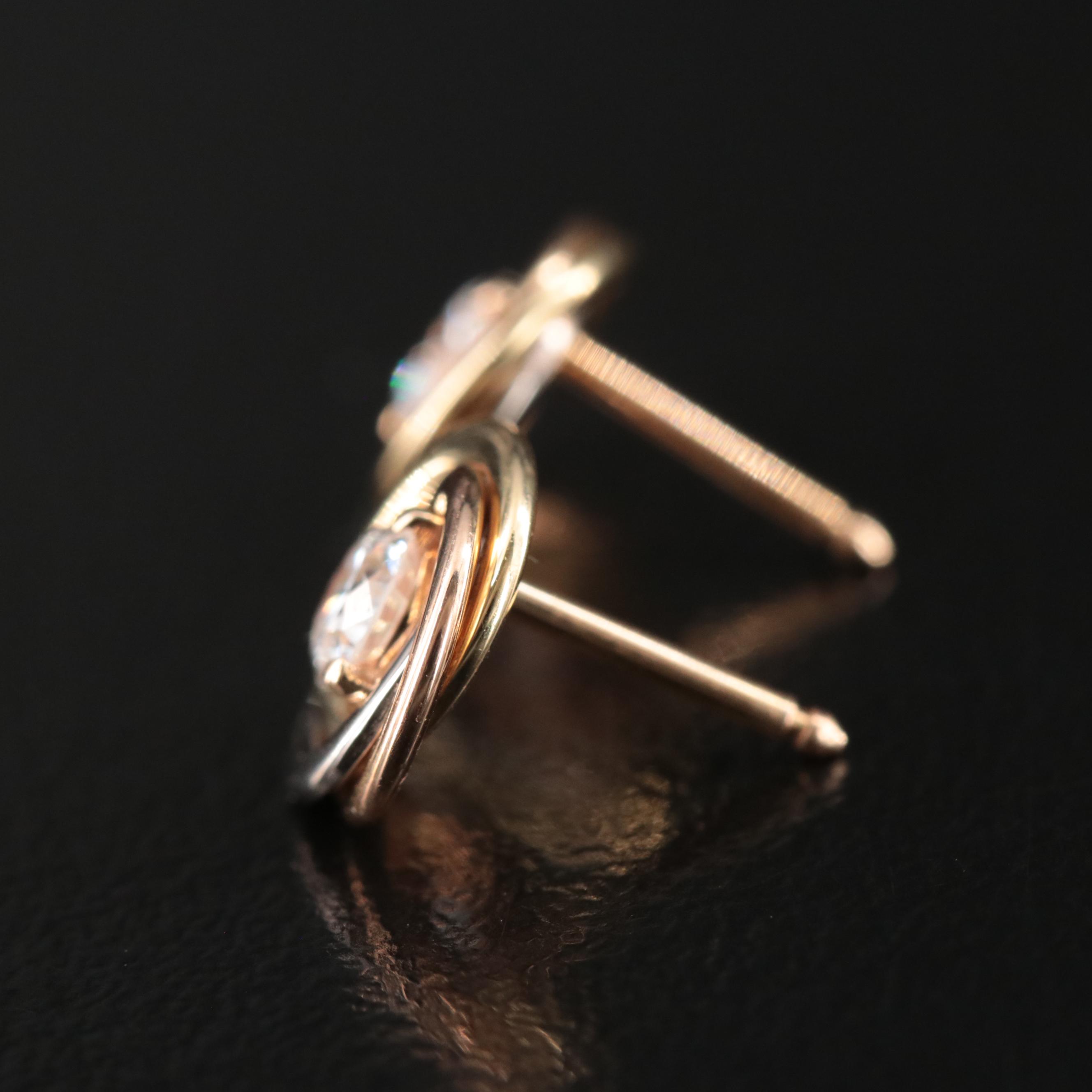 Cartier Trinity de Cartier 18K Tri-Color 0.36 CTW Diamond Stud Earrings