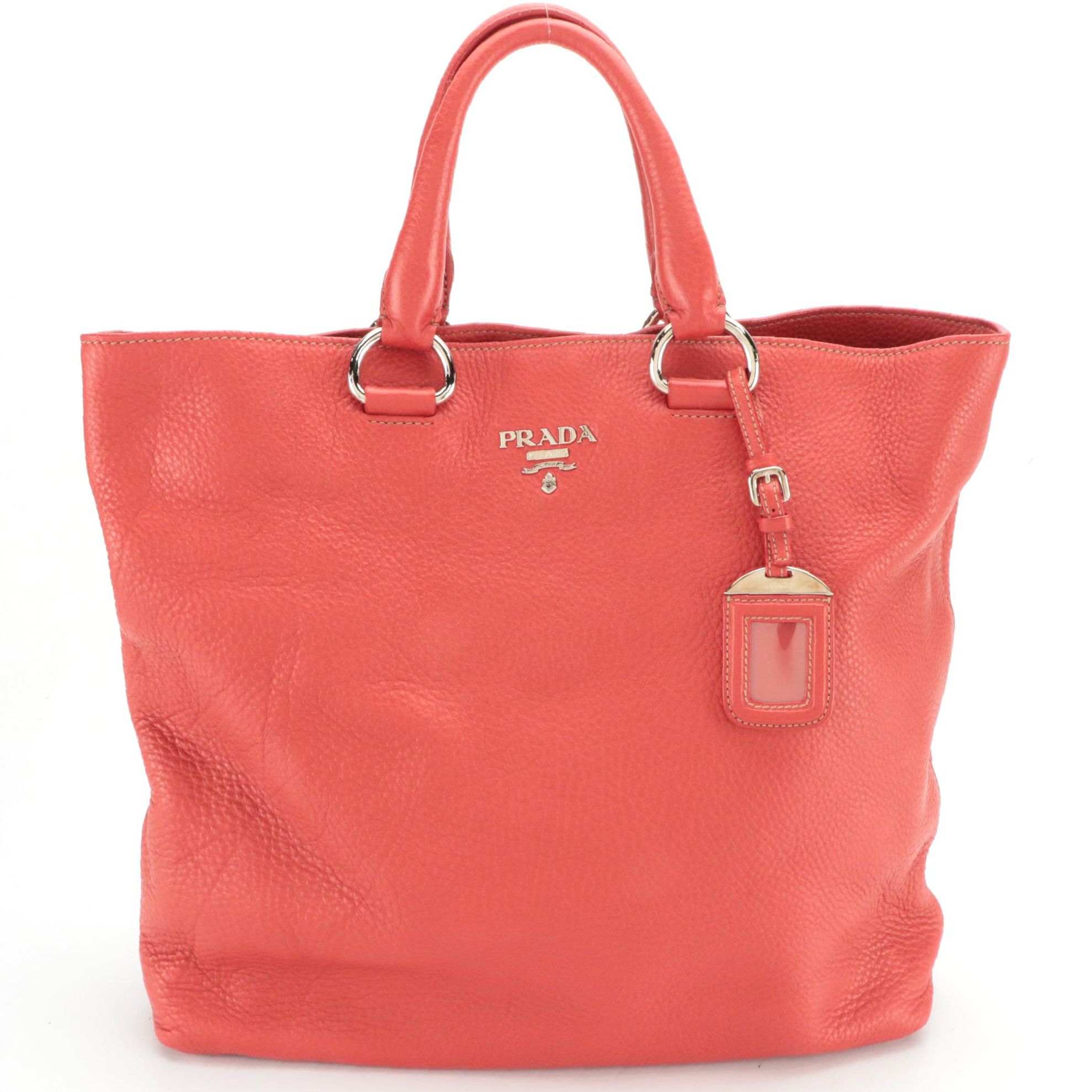 Prada Phenix Tote BN1713 in Fire Red Vitello Daino Leather