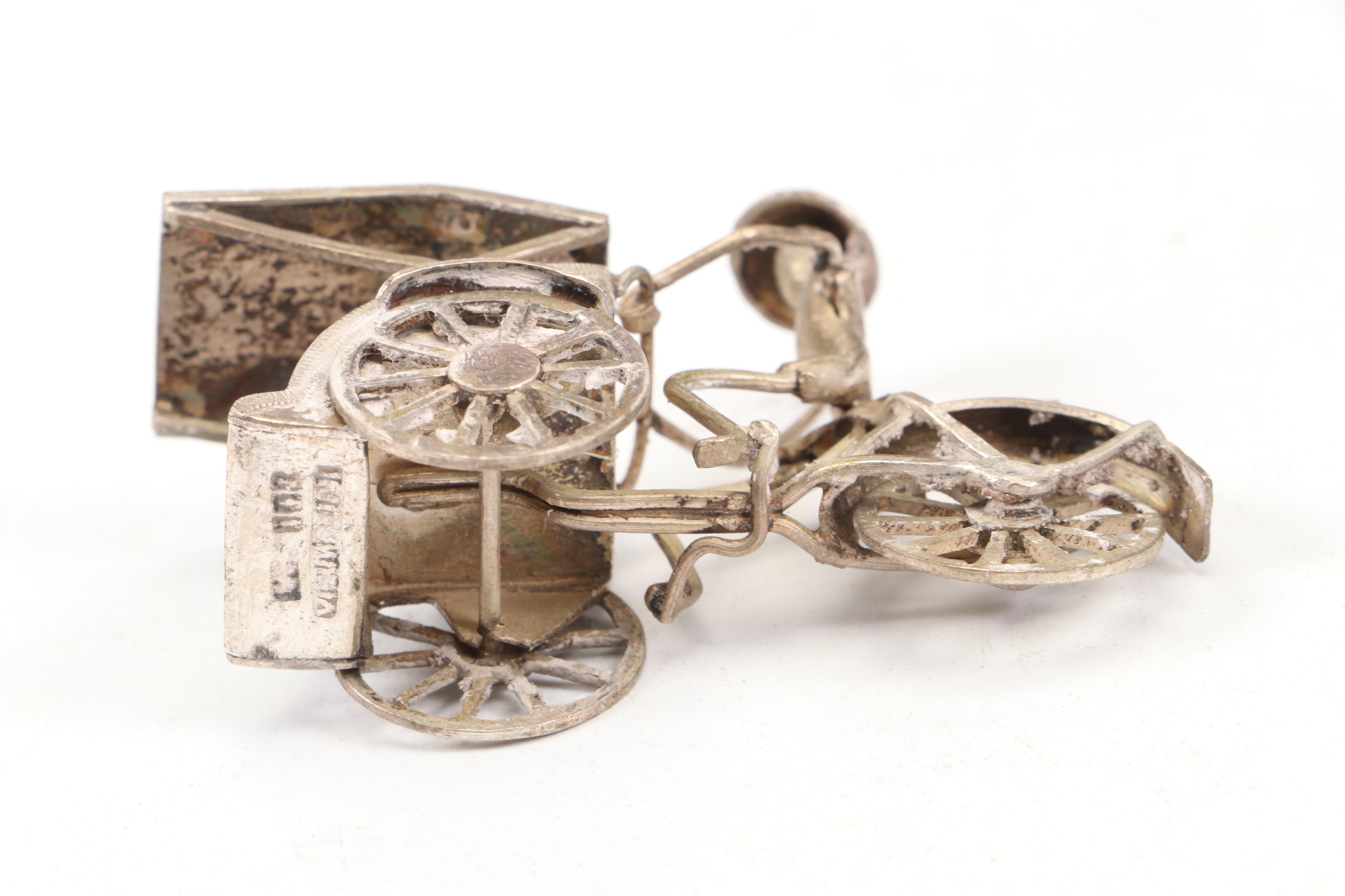 Japanese Carved Sumitsubo with Indonesian 800 Silver Figurine and Other Decor