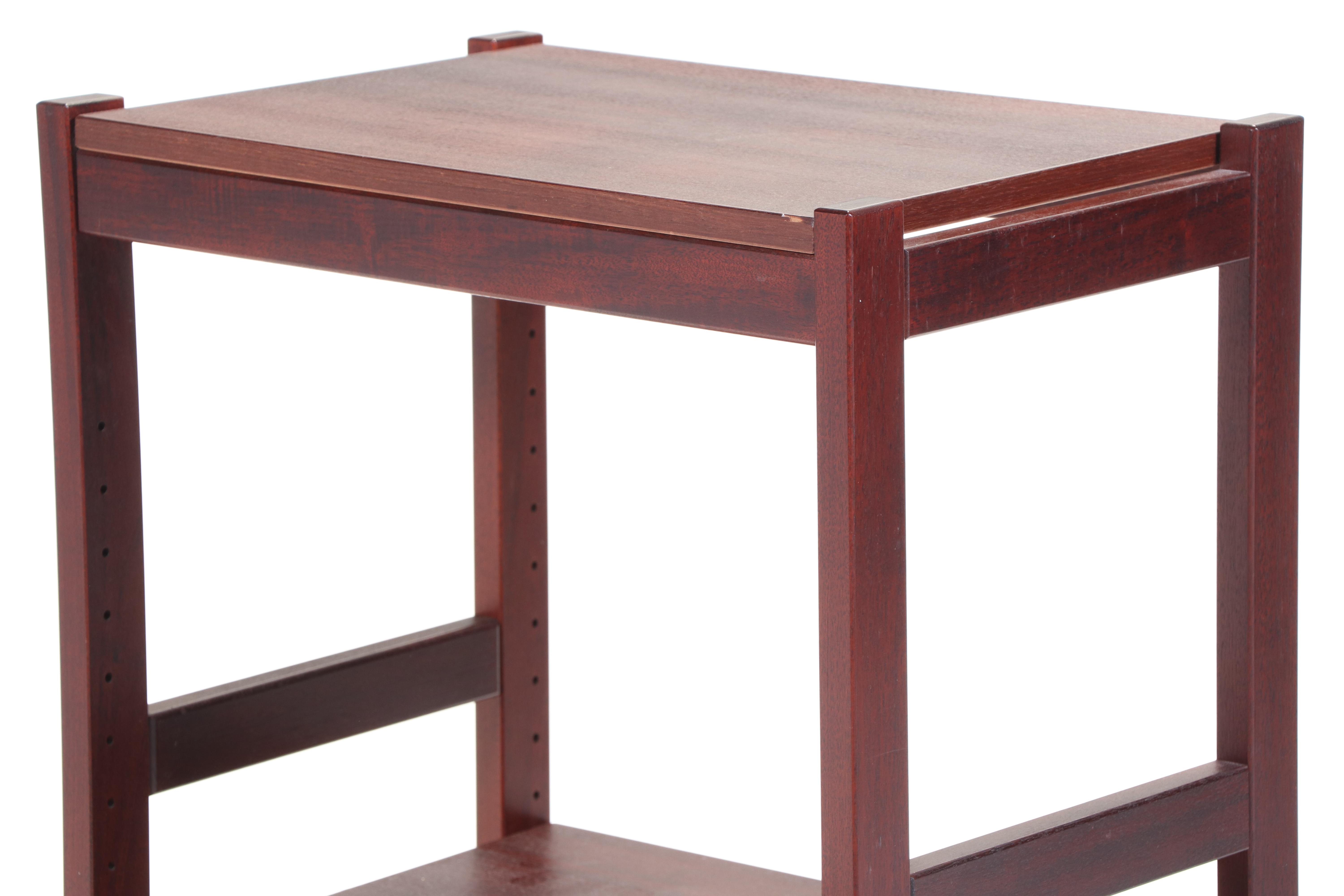 Mahogany Finish Adjustable Freestanding Shelves