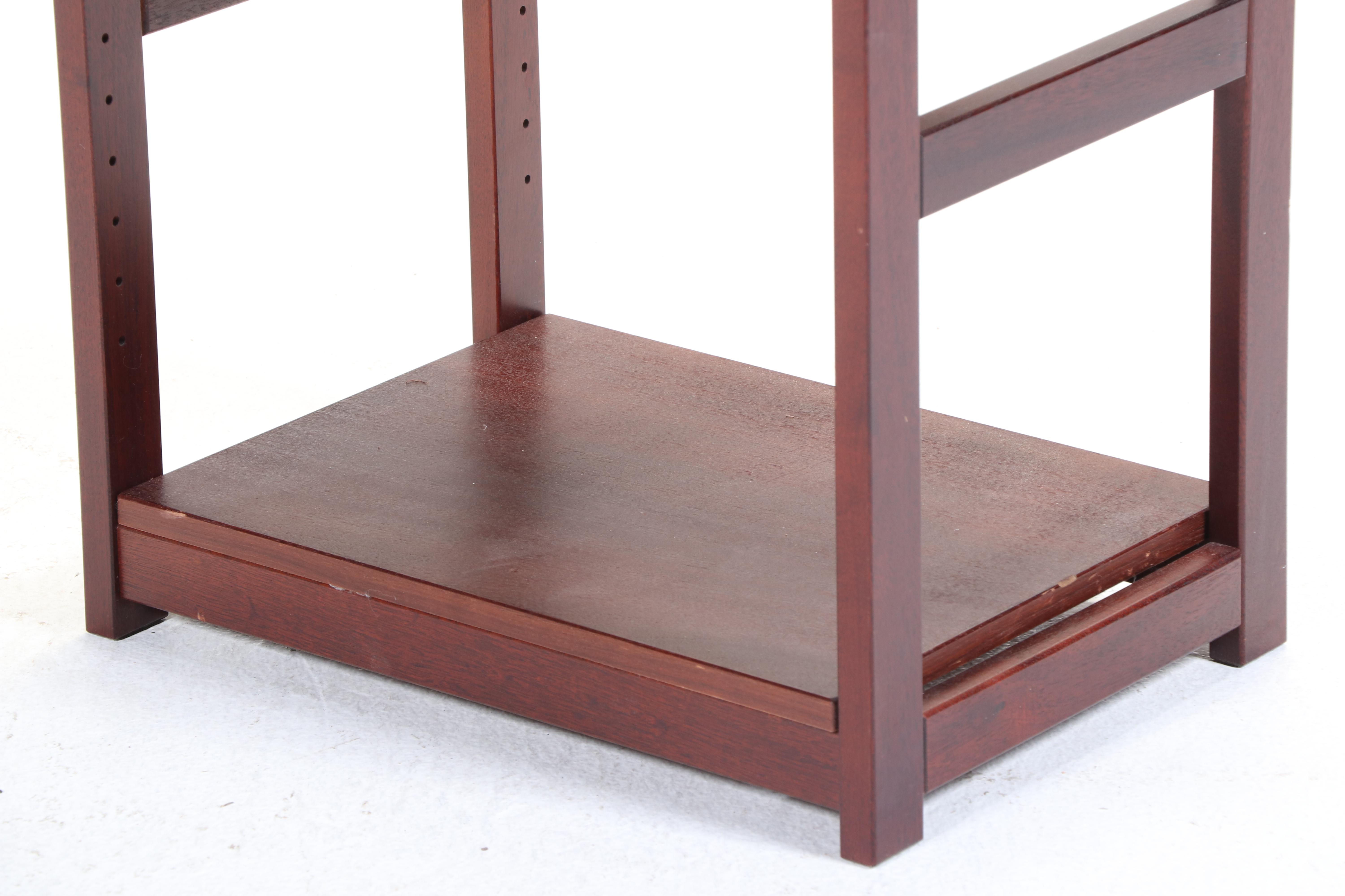 Mahogany Finish Adjustable Freestanding Shelves
