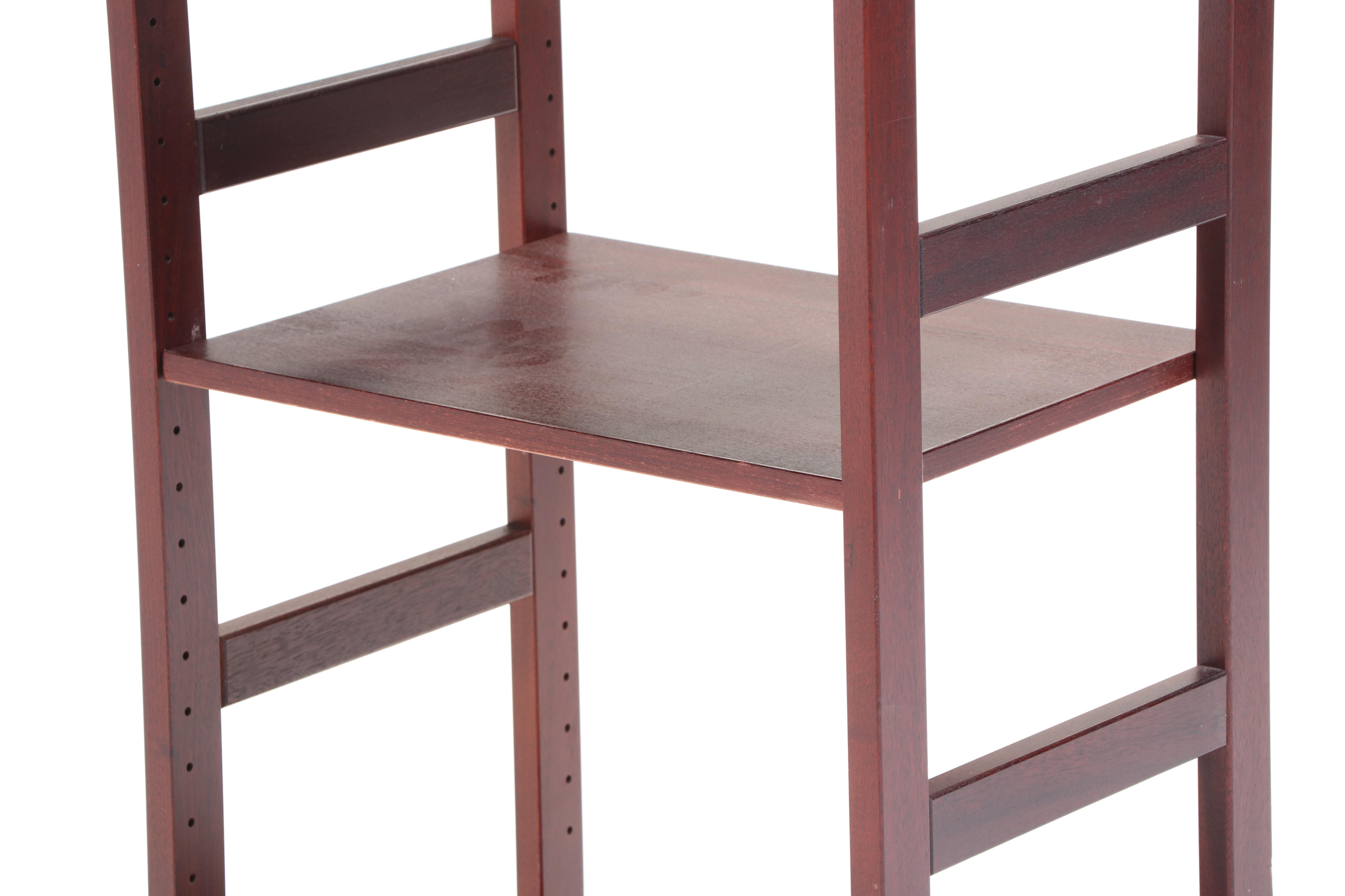 Mahogany Finish Adjustable Freestanding Shelves