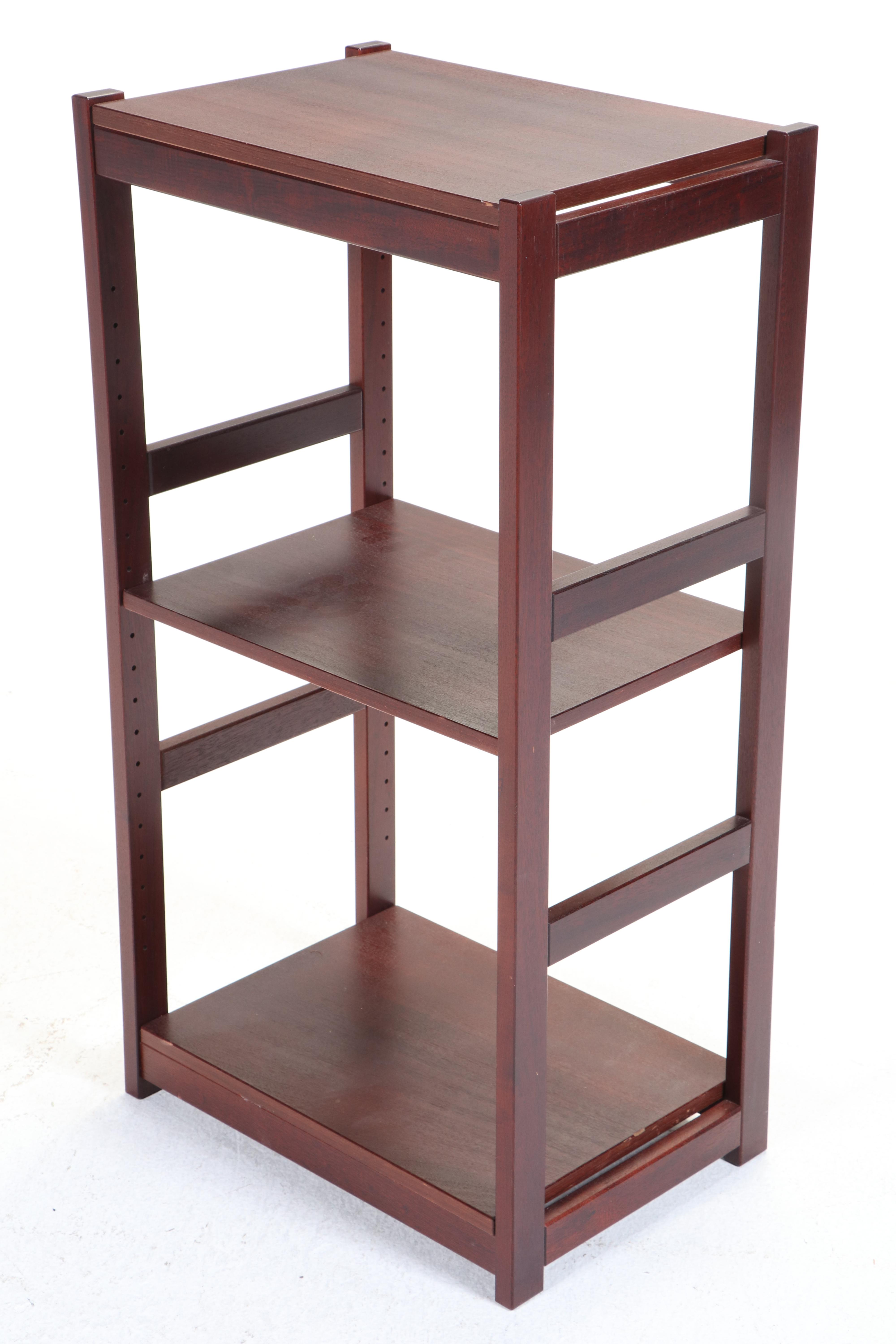Mahogany Finish Adjustable Freestanding Shelves