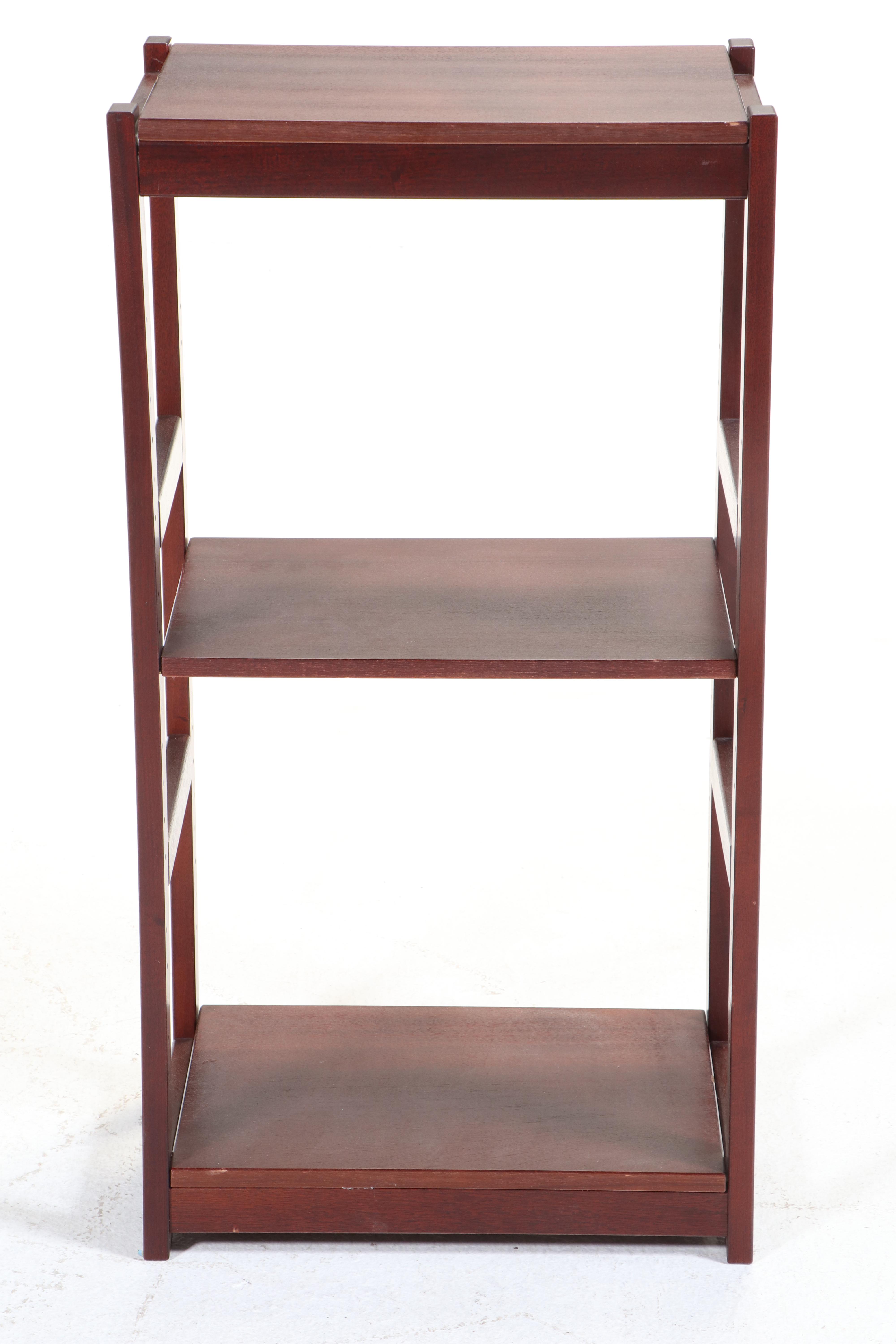 Mahogany Finish Adjustable Freestanding Shelves