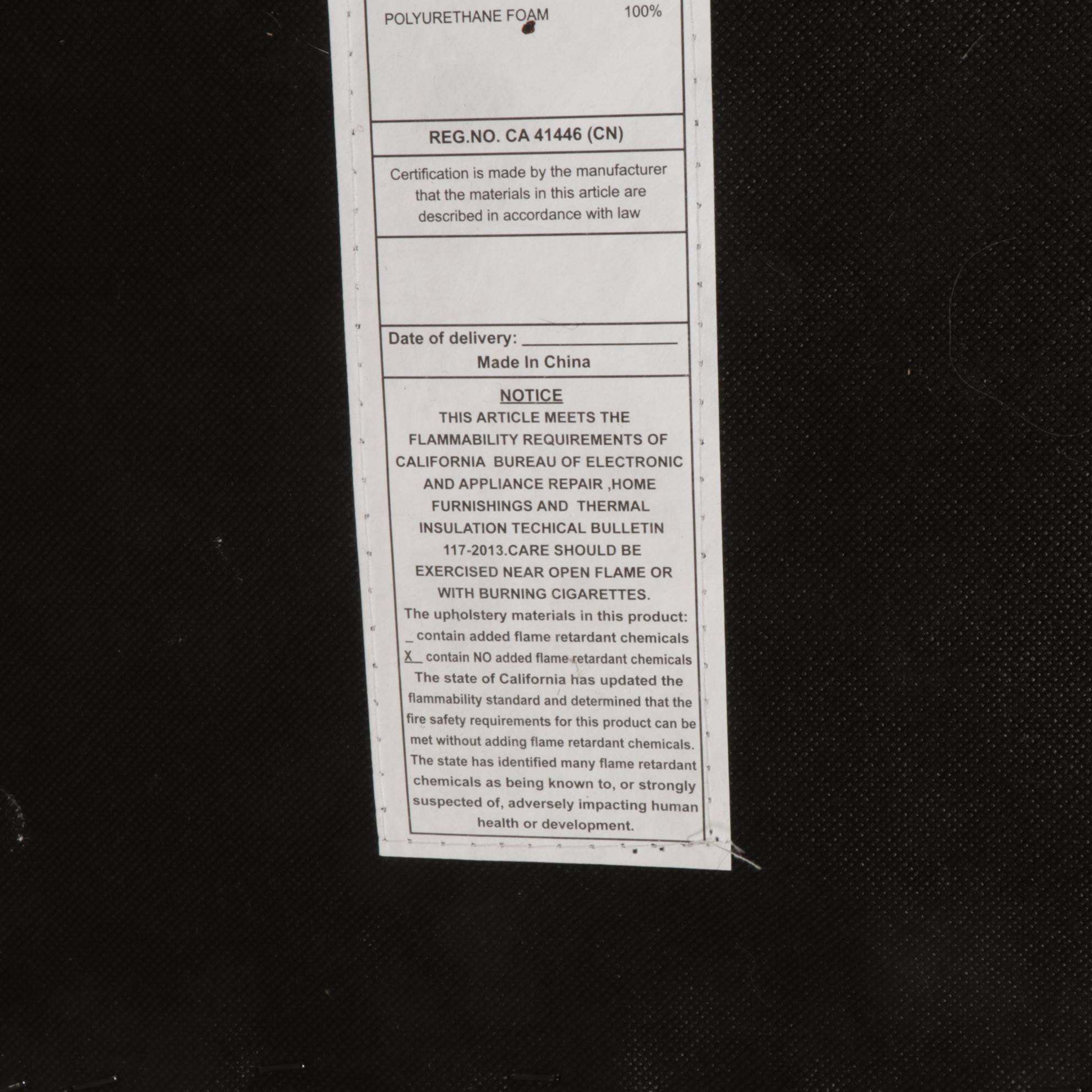 Red Faux Leather Floor Stool with Nailhead Trim