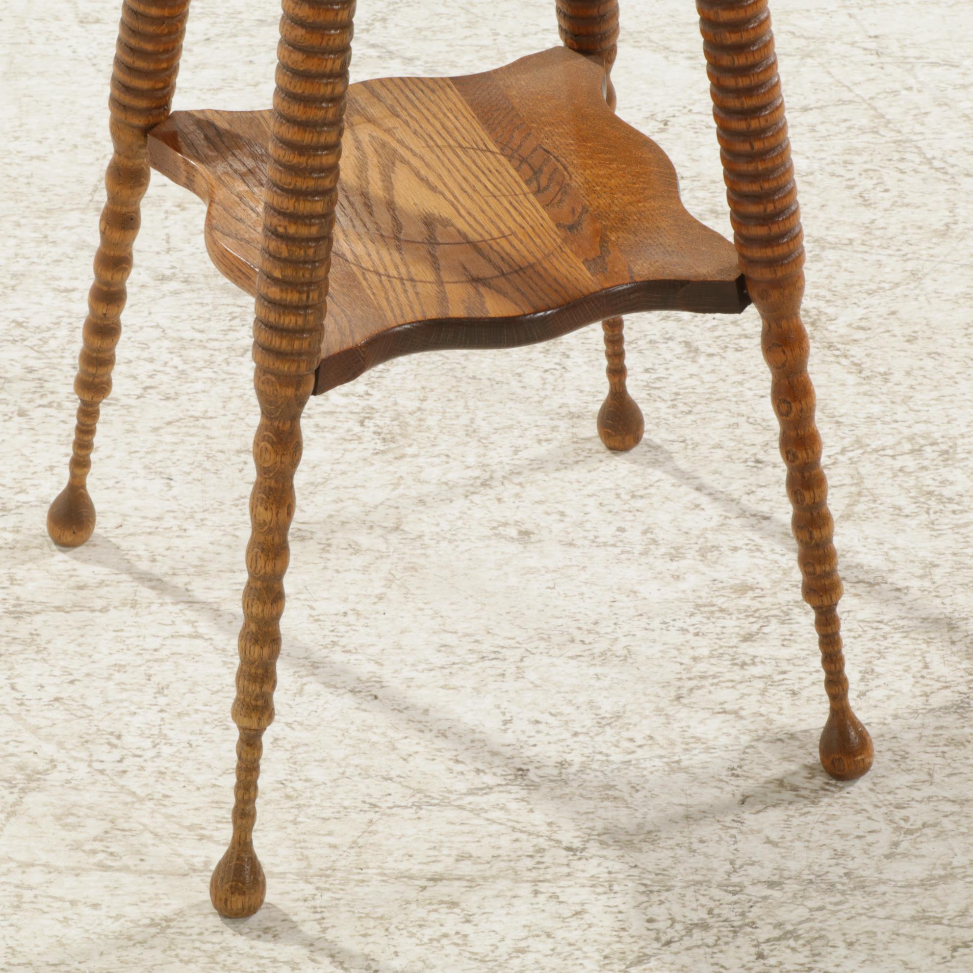 Tiger Oak Two-Tier Parlor Table