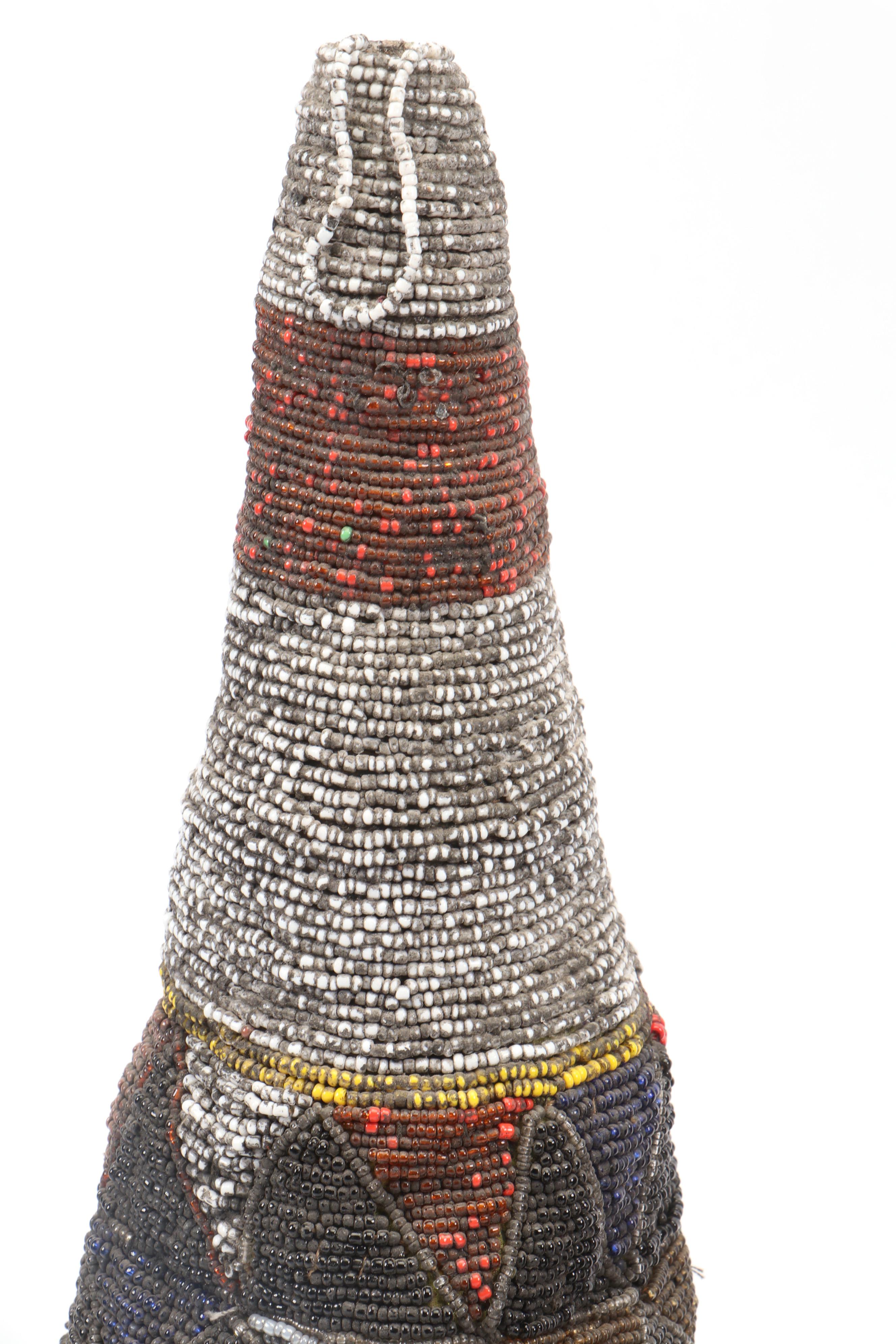 Nigerian Yoruba "Ade Oba" Hand-Beaded Royal Headdress Crowns