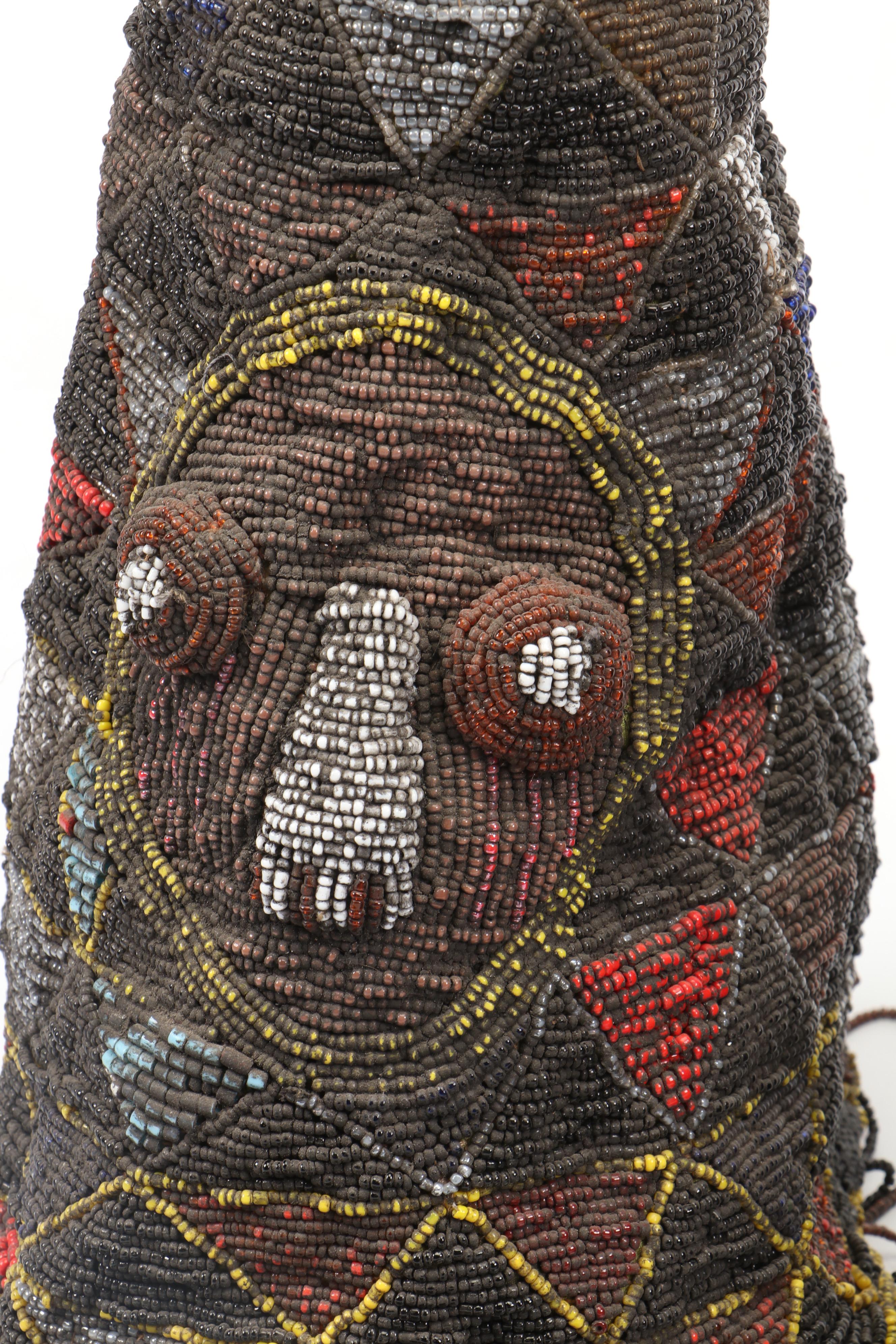 Nigerian Yoruba "Ade Oba" Hand-Beaded Royal Headdress Crowns