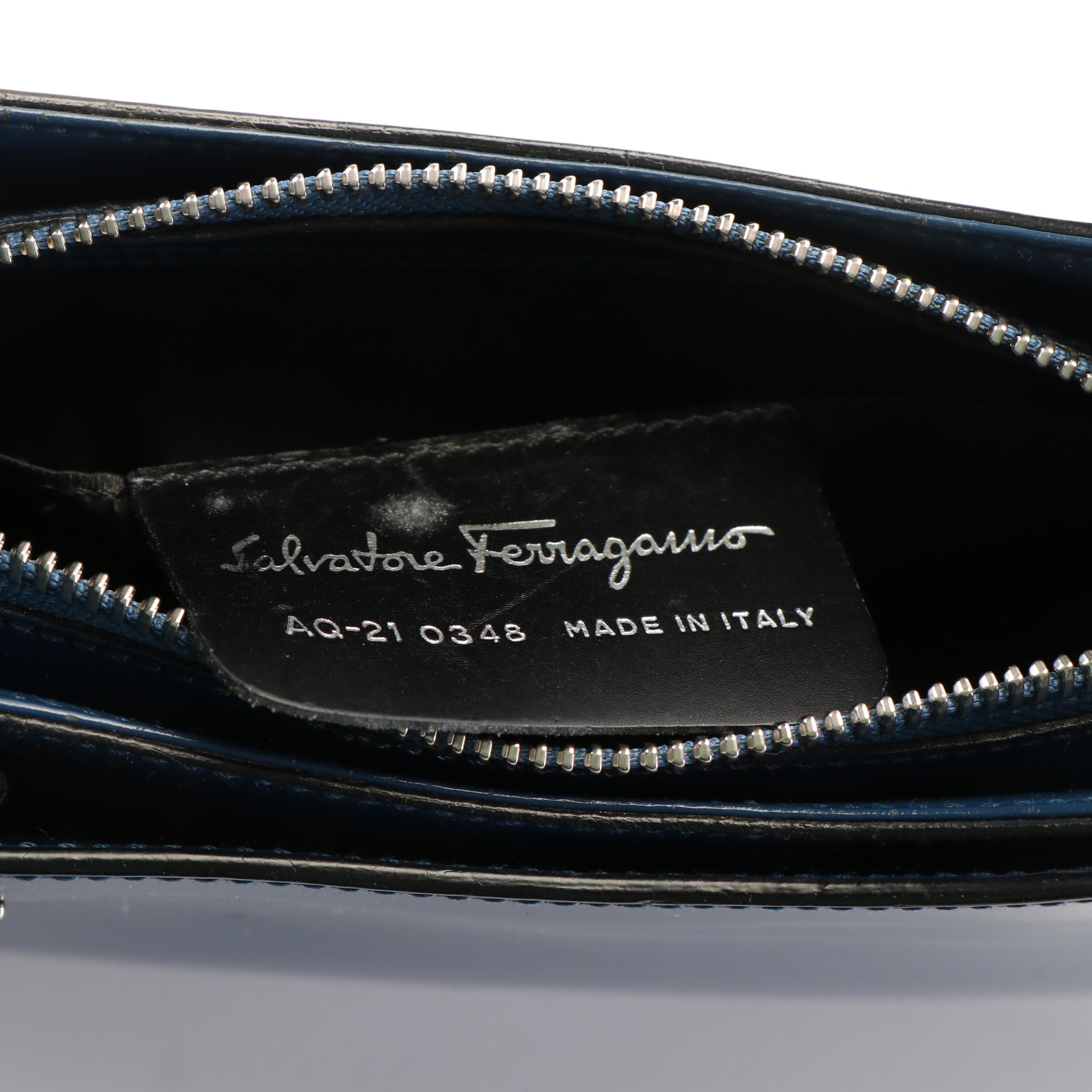 Salvatore Ferragamo Blue Leather Hobo Bag