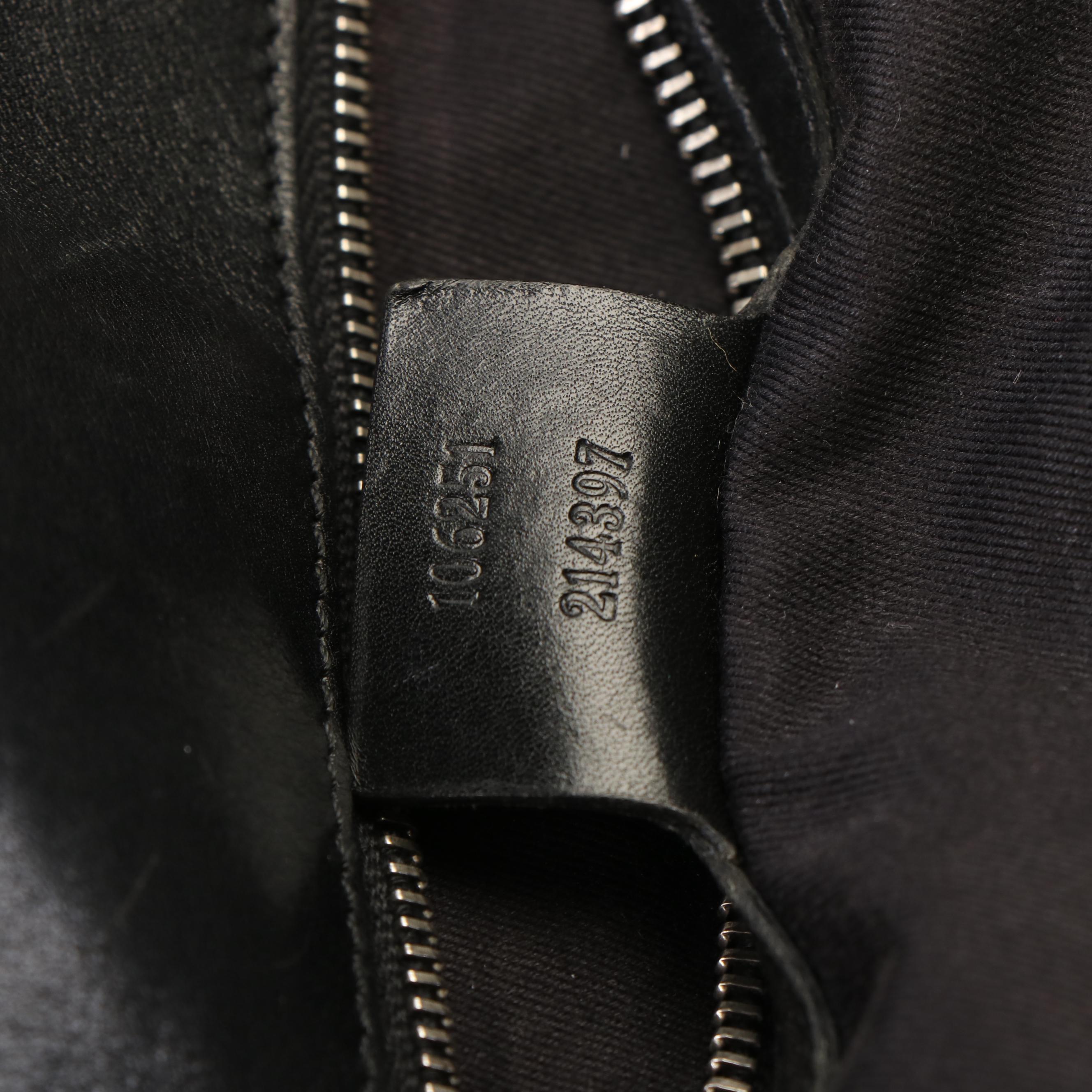 Gucci East West Buckle Tote Bag in Black GG Canvas and Leather