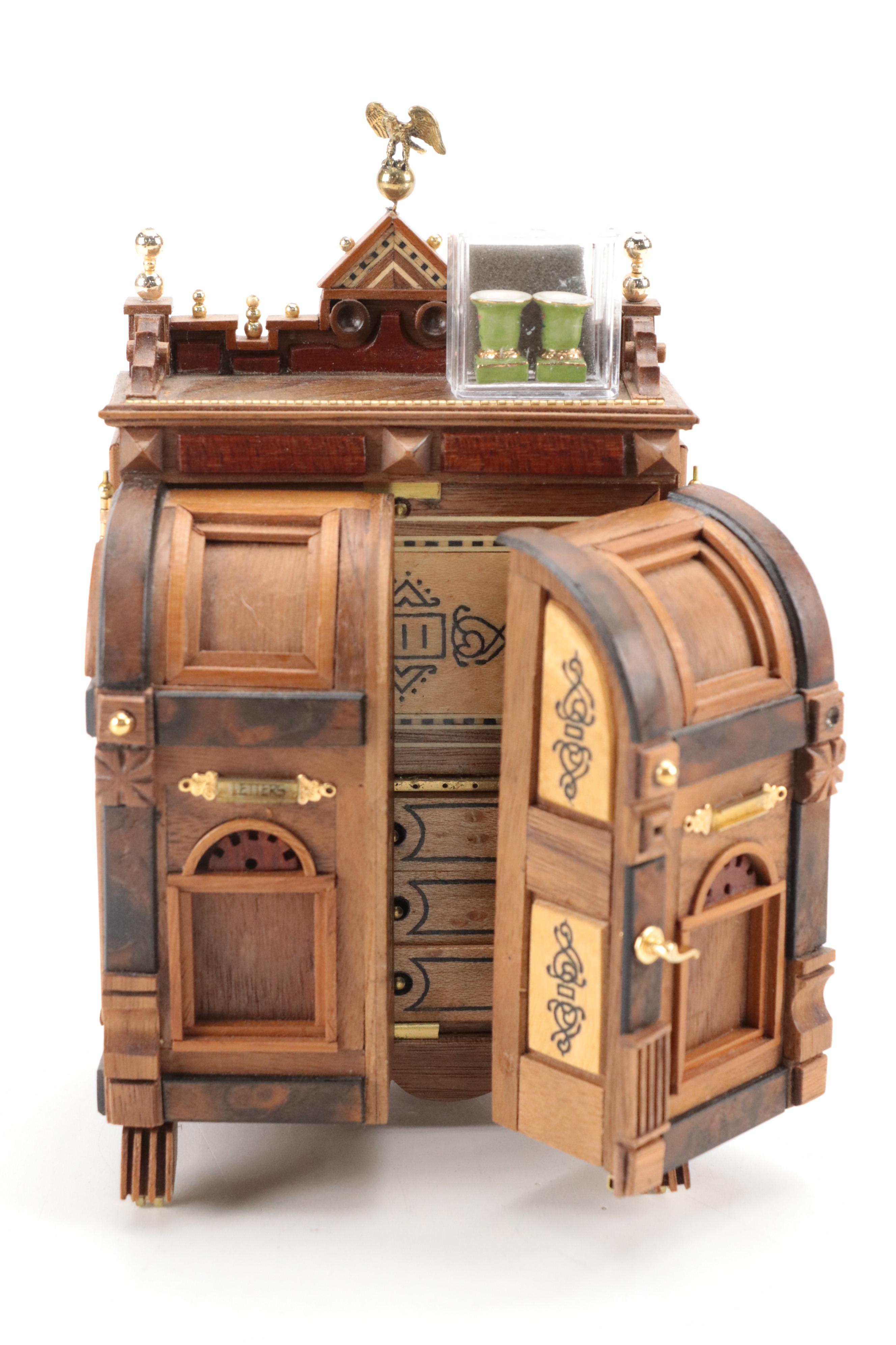 Miniature Victorian Style Wooden Wooten Desk