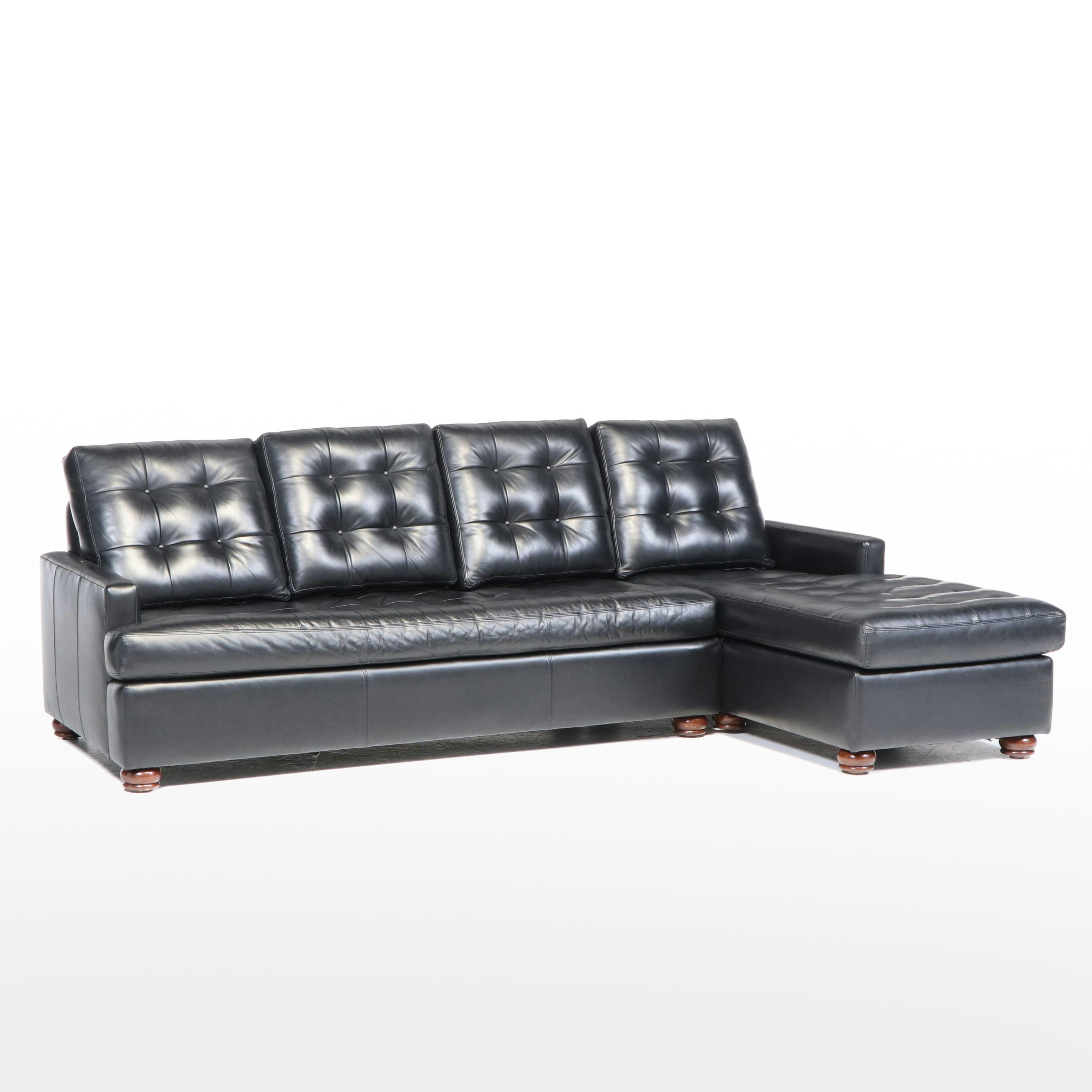 Hancock & Moore Tufted Leather Sectional Sofa