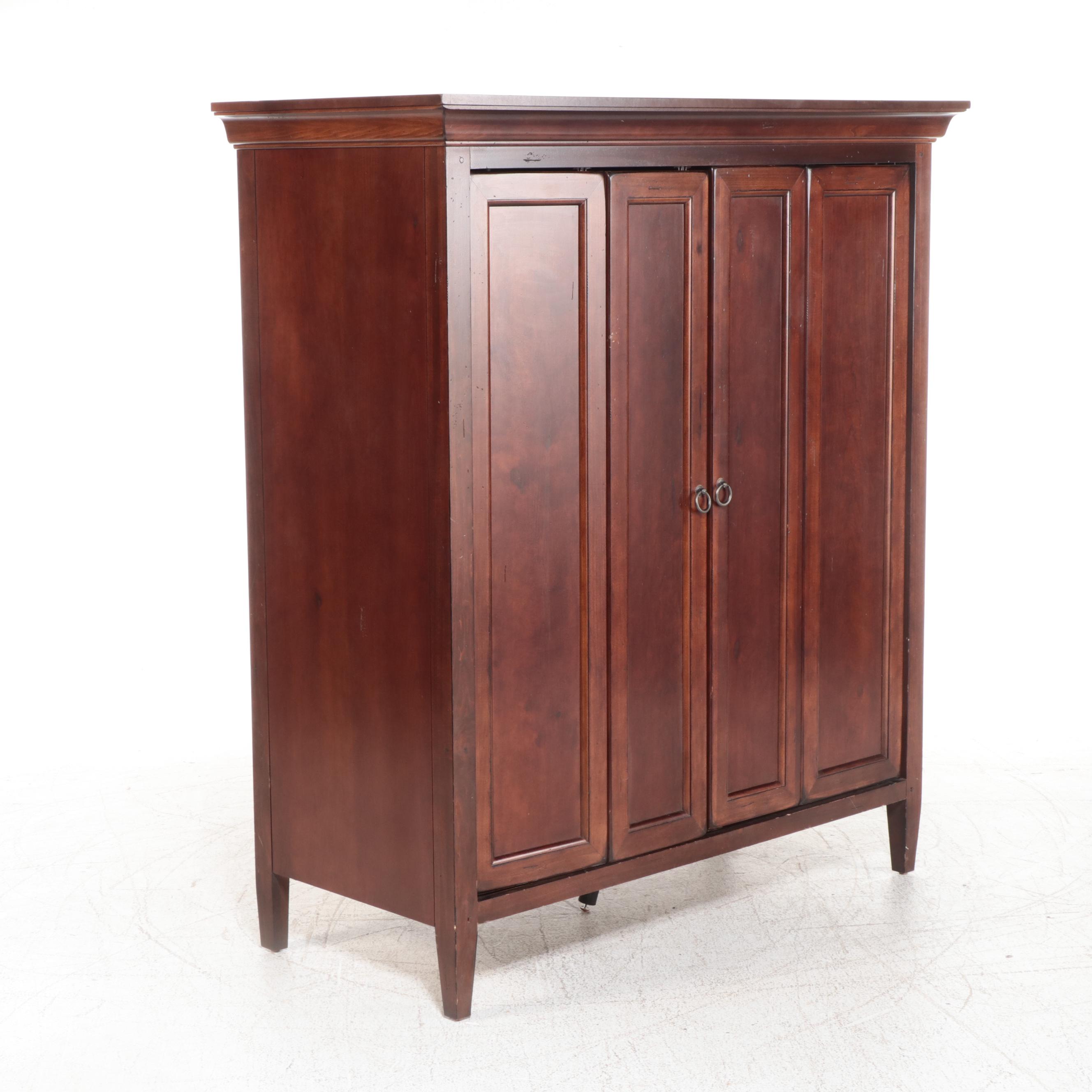 Hooker Furniture Transitional Style Mahogany Finish Wood Entertainment Cabinet